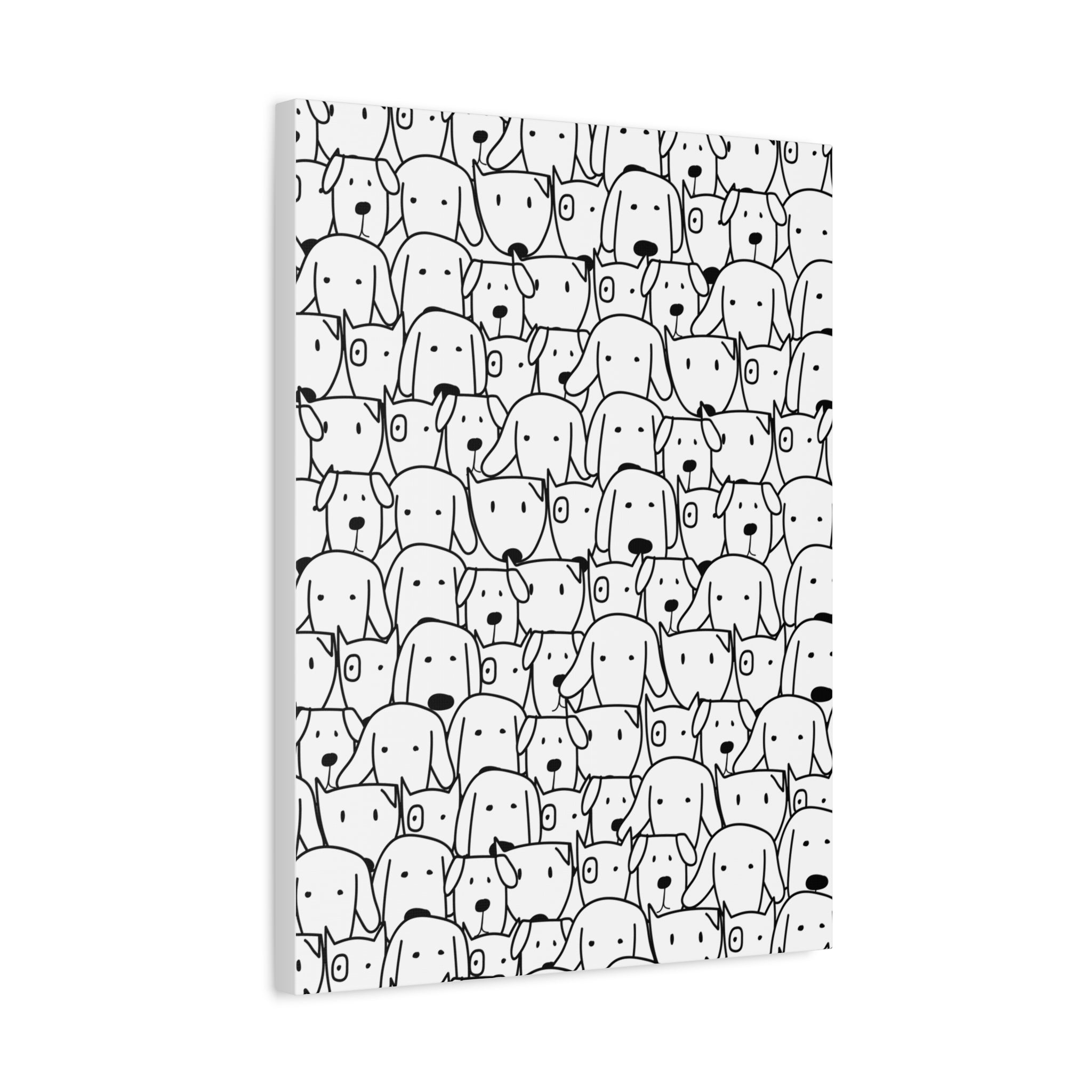 Cute Dog Faces Matte Canvas Art