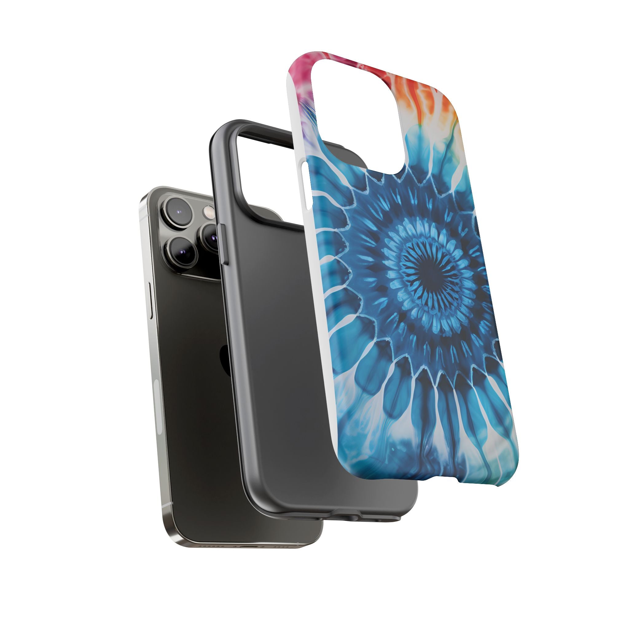 Cosmic Mandala Tie-Dye iPhone Case - Rugged Hexagon Stone