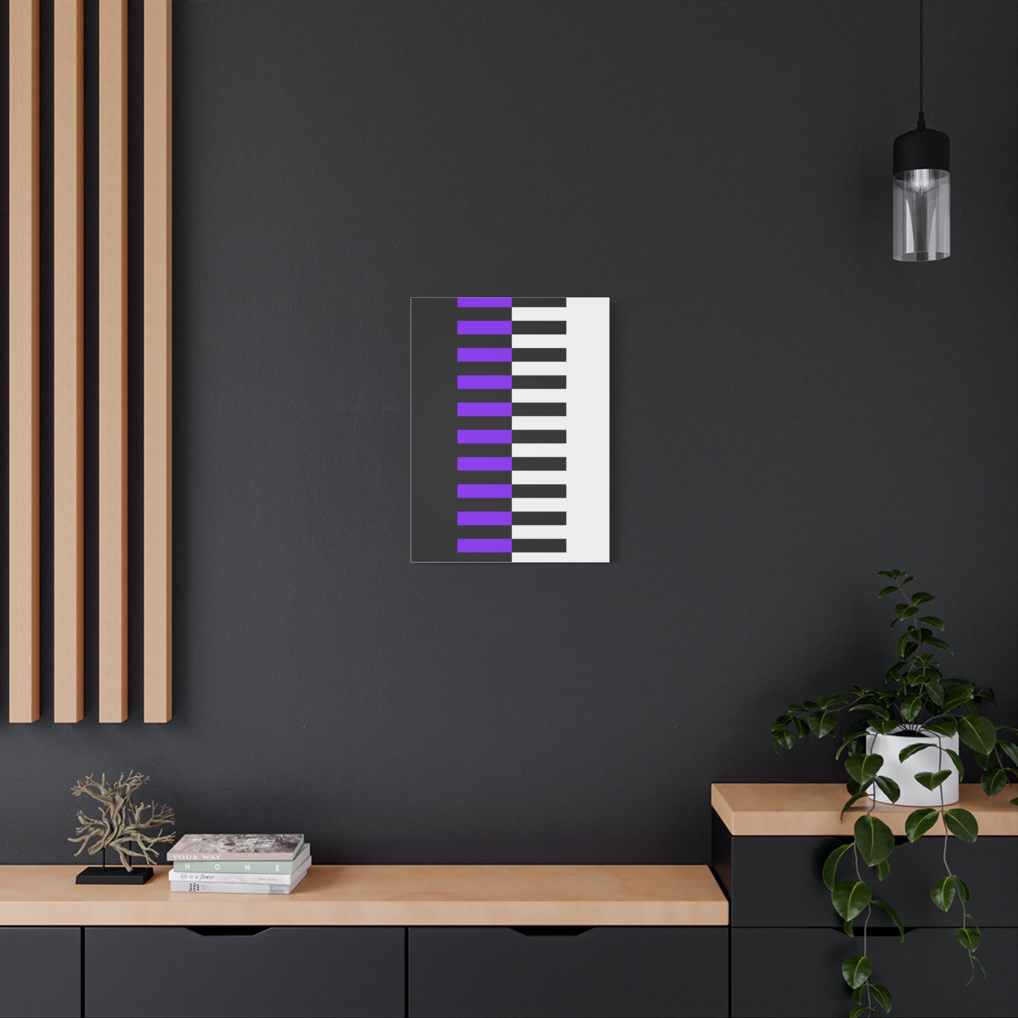 Abstract Purple Piano Keys Canvas Art