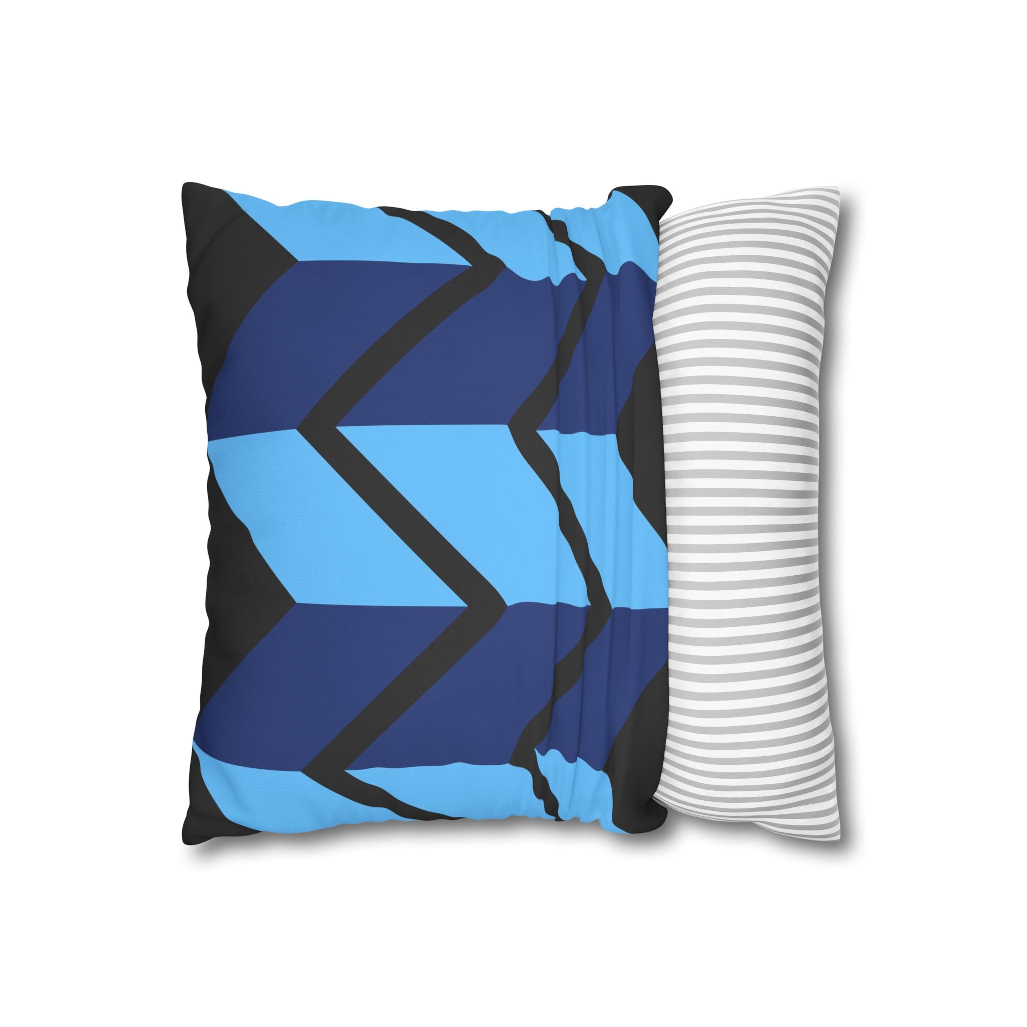 Geometric Chevron Pillowcase - Navy & Sky Blue