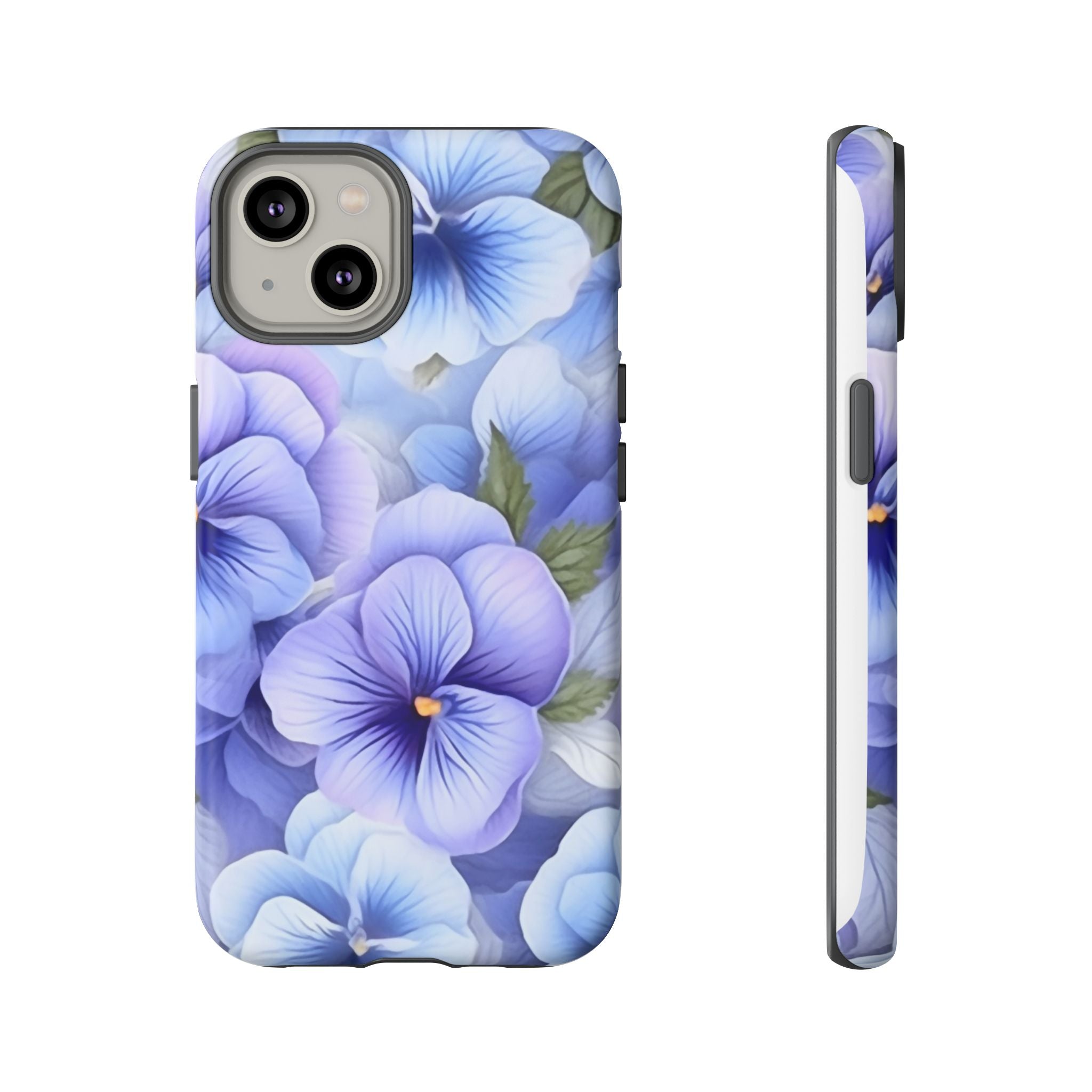 Dreamy Pansy Blue iPhone Case - Hexagon Stone