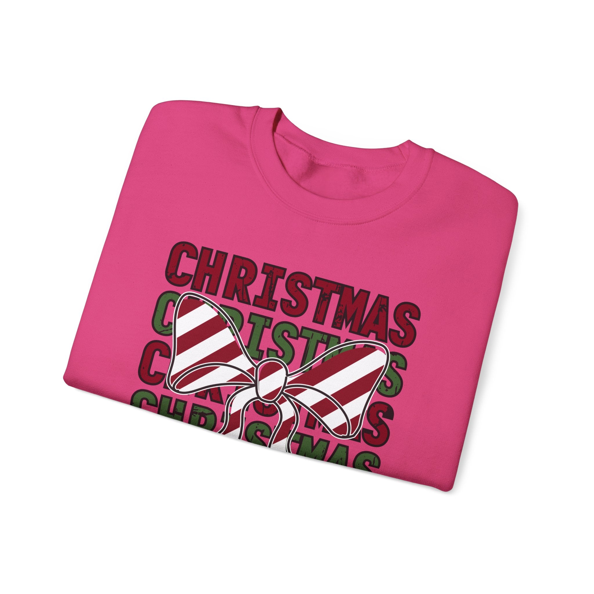 Candy Cane Bow Christmas Sweatshirt