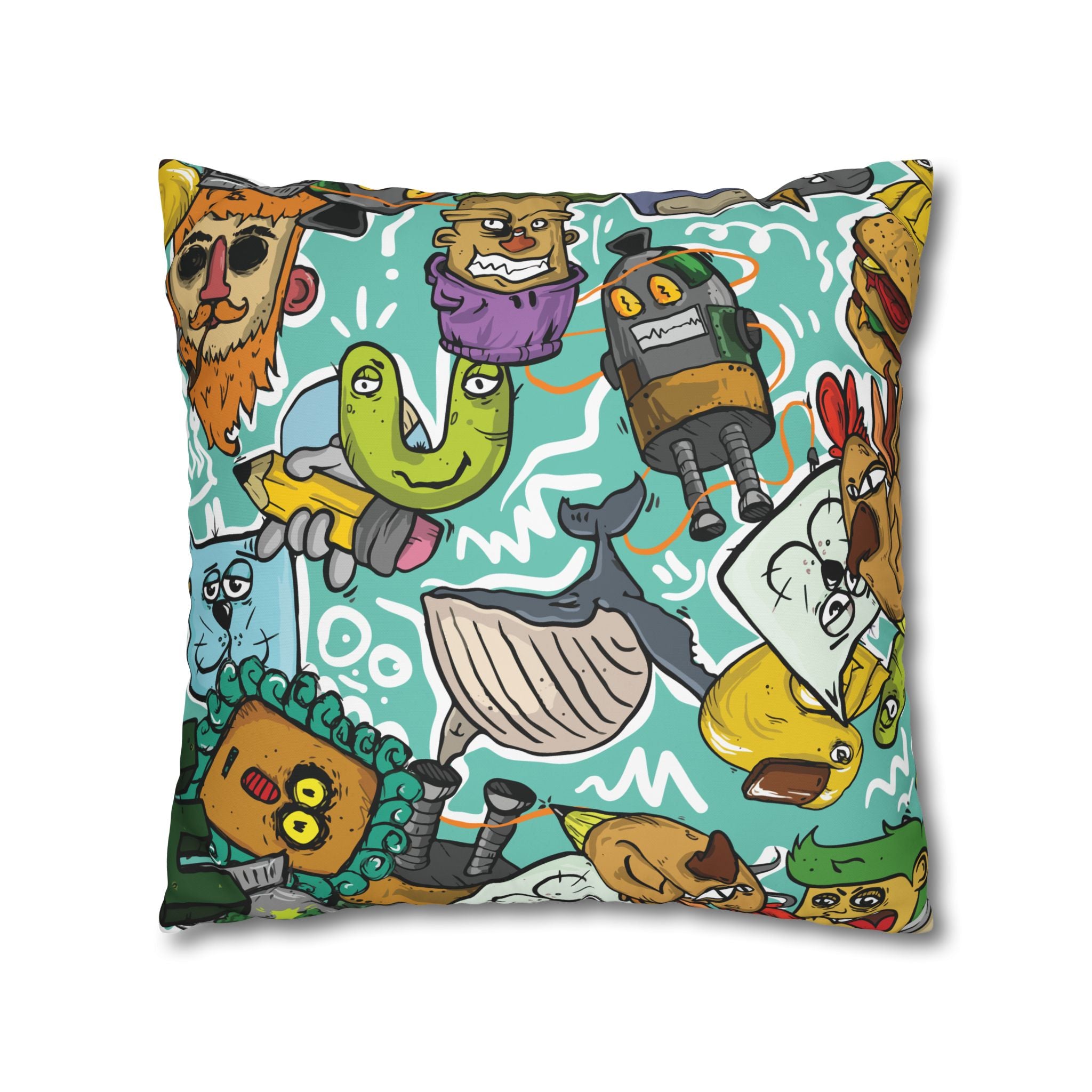 Whimsical Chaos Cartoon Pillowcase