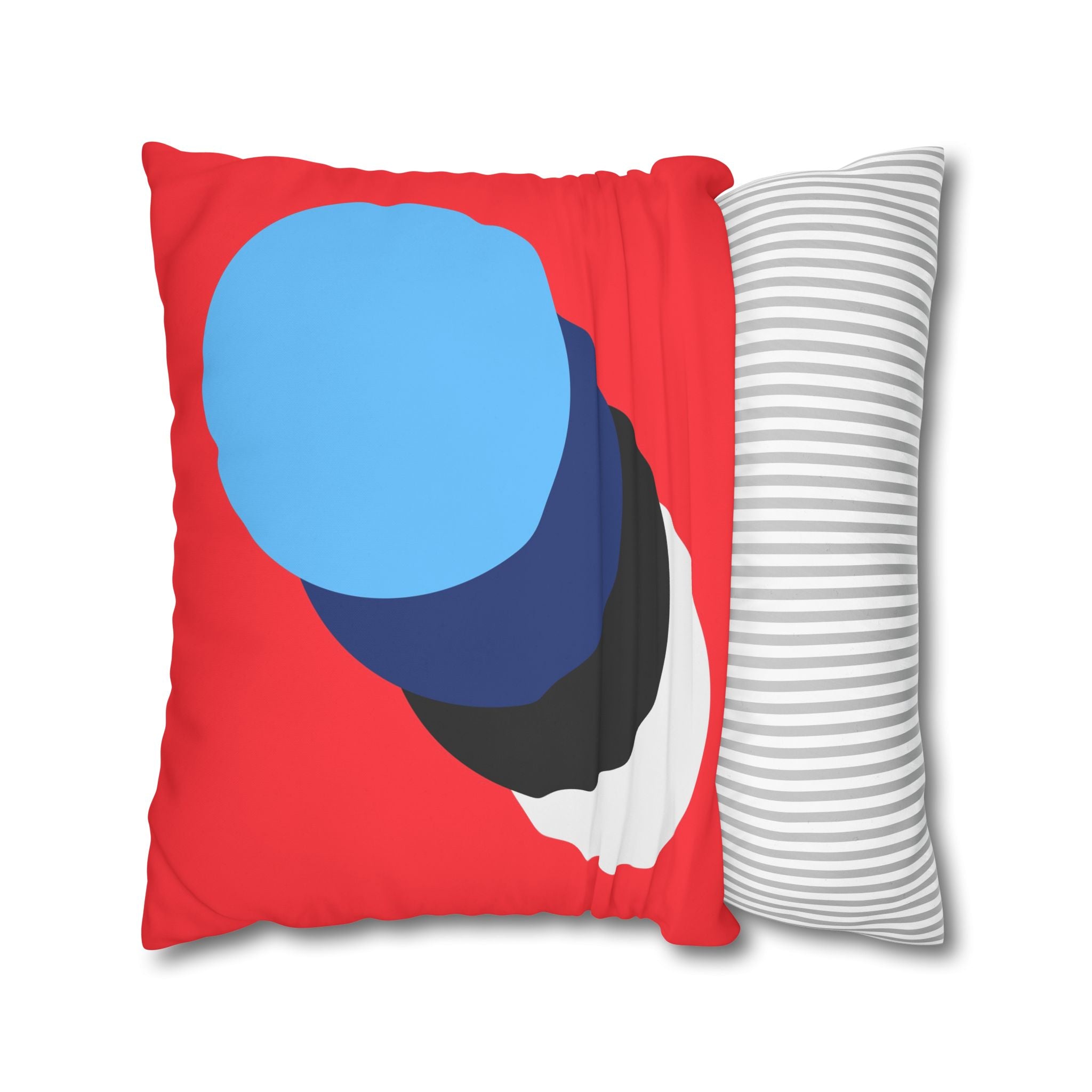 Abstract Circles Red Pillowcase - Minimalist Decor