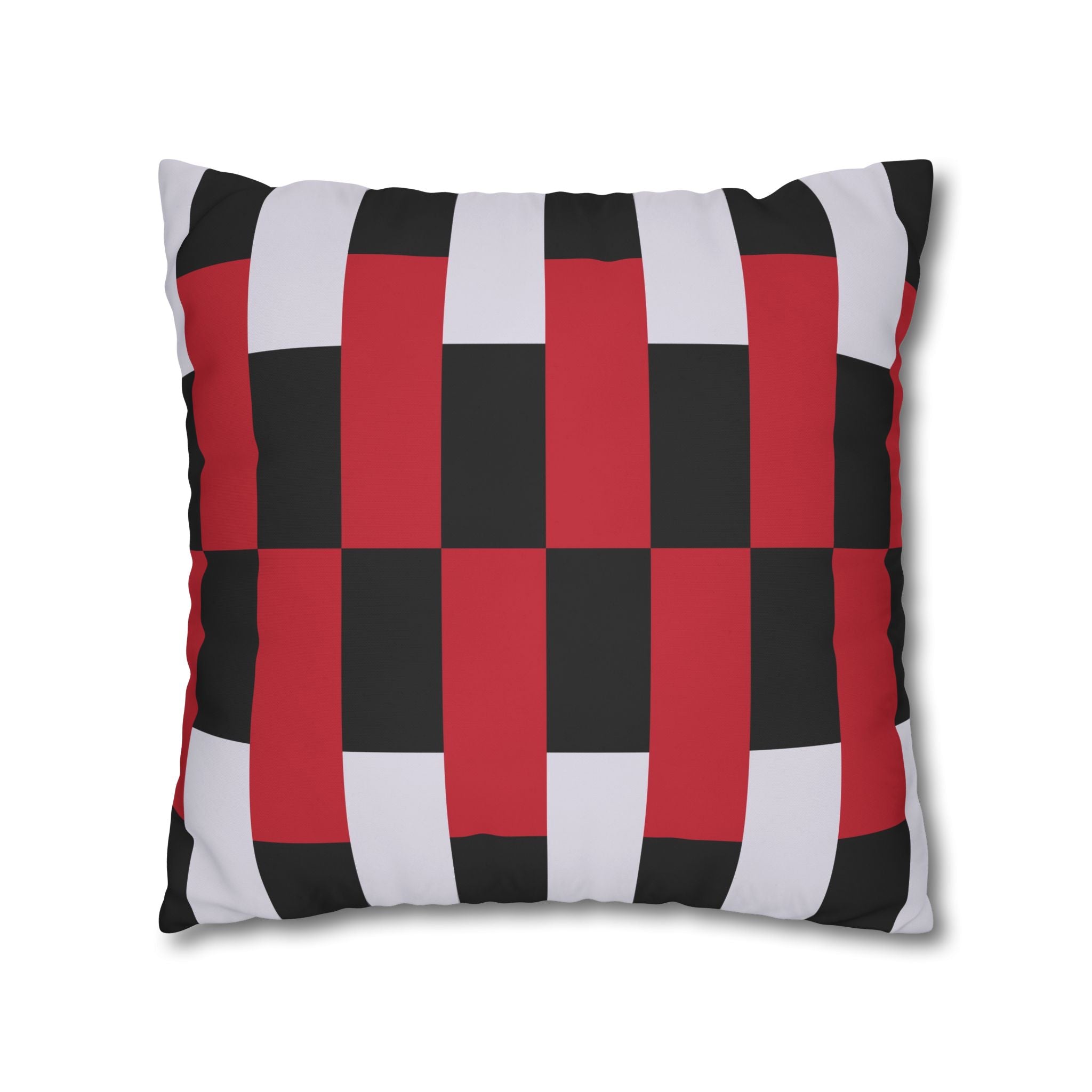 Geometric Stripe Pillowcase - Crimson & Gray