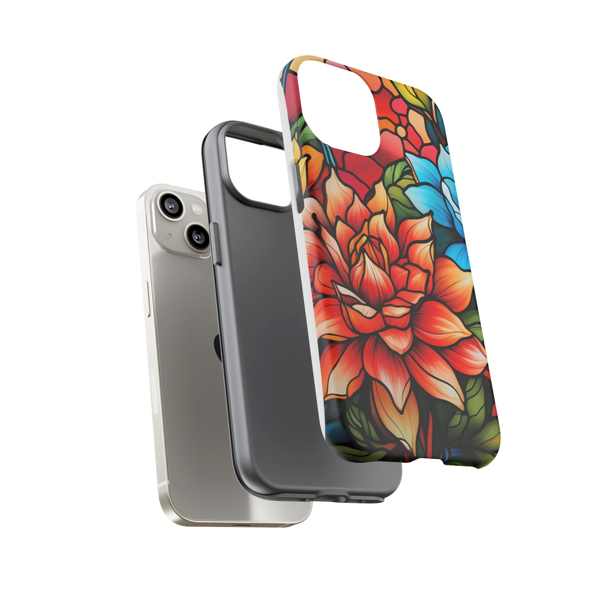 Stained Glass Floral iPhone Case - Hexagon Stone