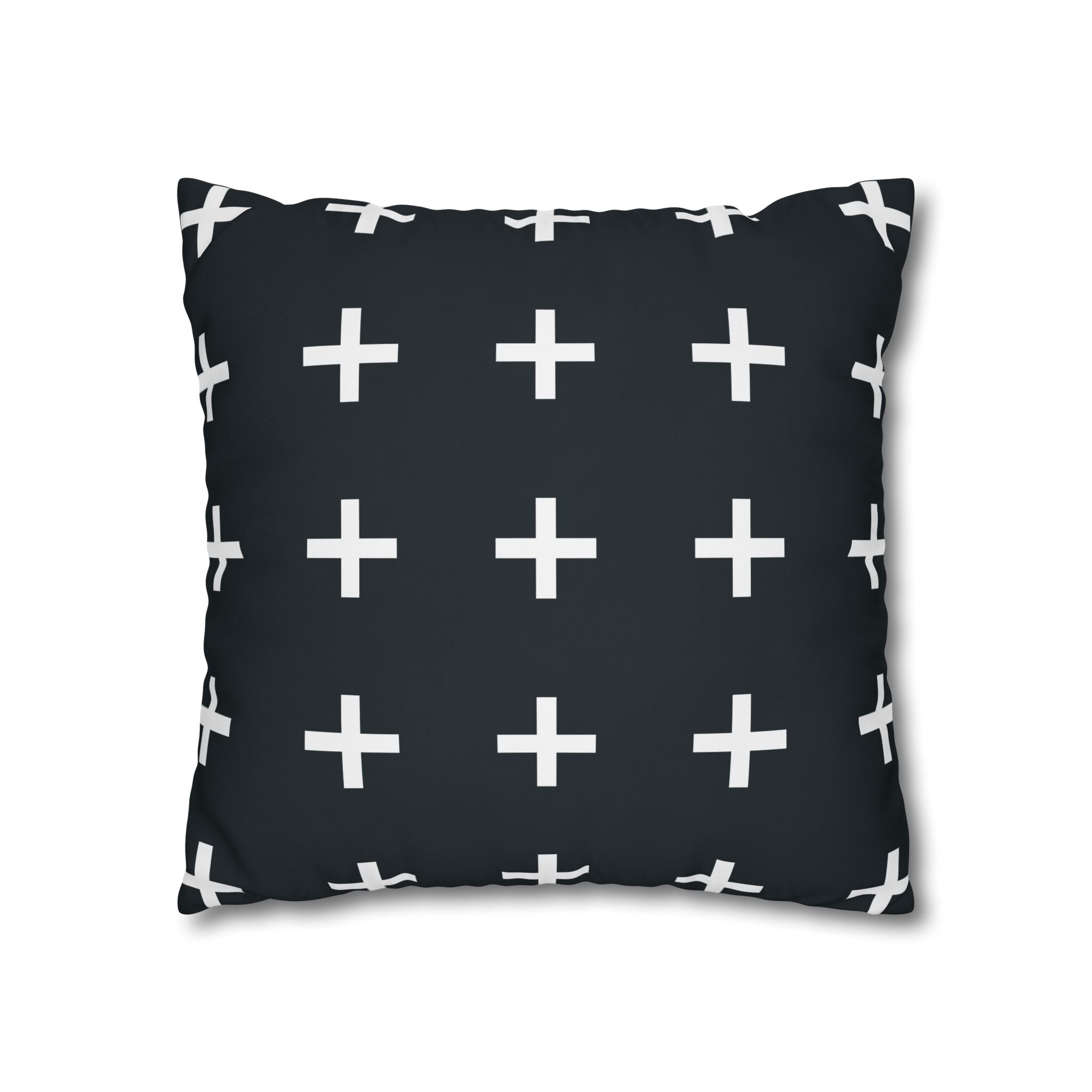 Teal Plus Sign Pillowcase - Geometric Design