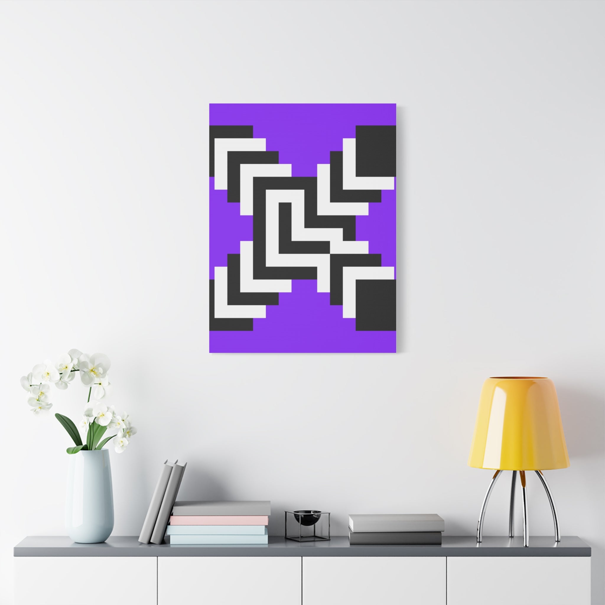 Purple Pixel Art Geometric Canvas