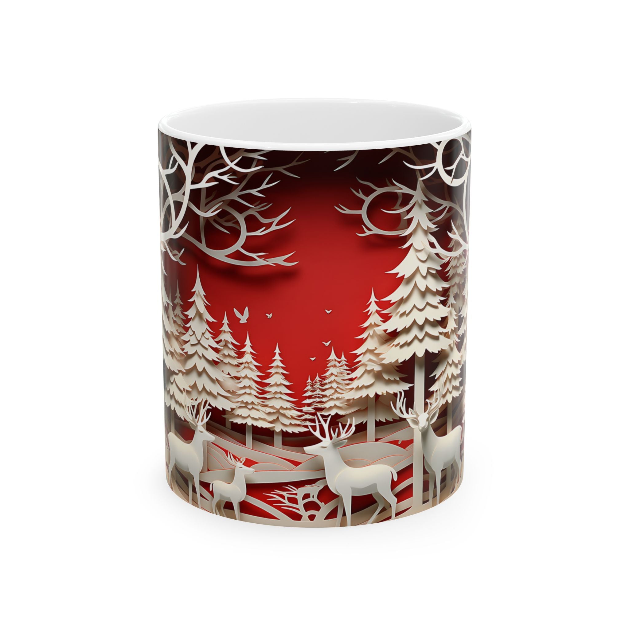 Winter Forest Papercut Art Mug