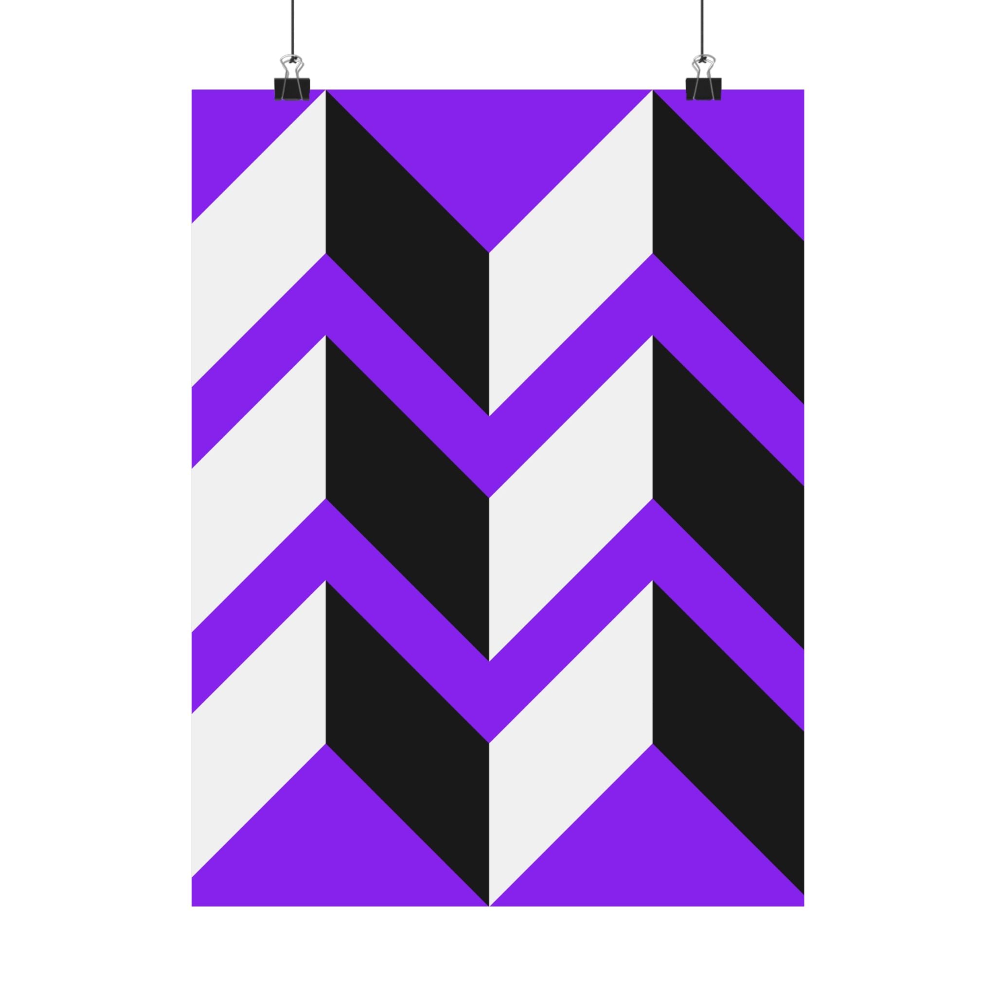 Purple Geometric Wave Poster Art