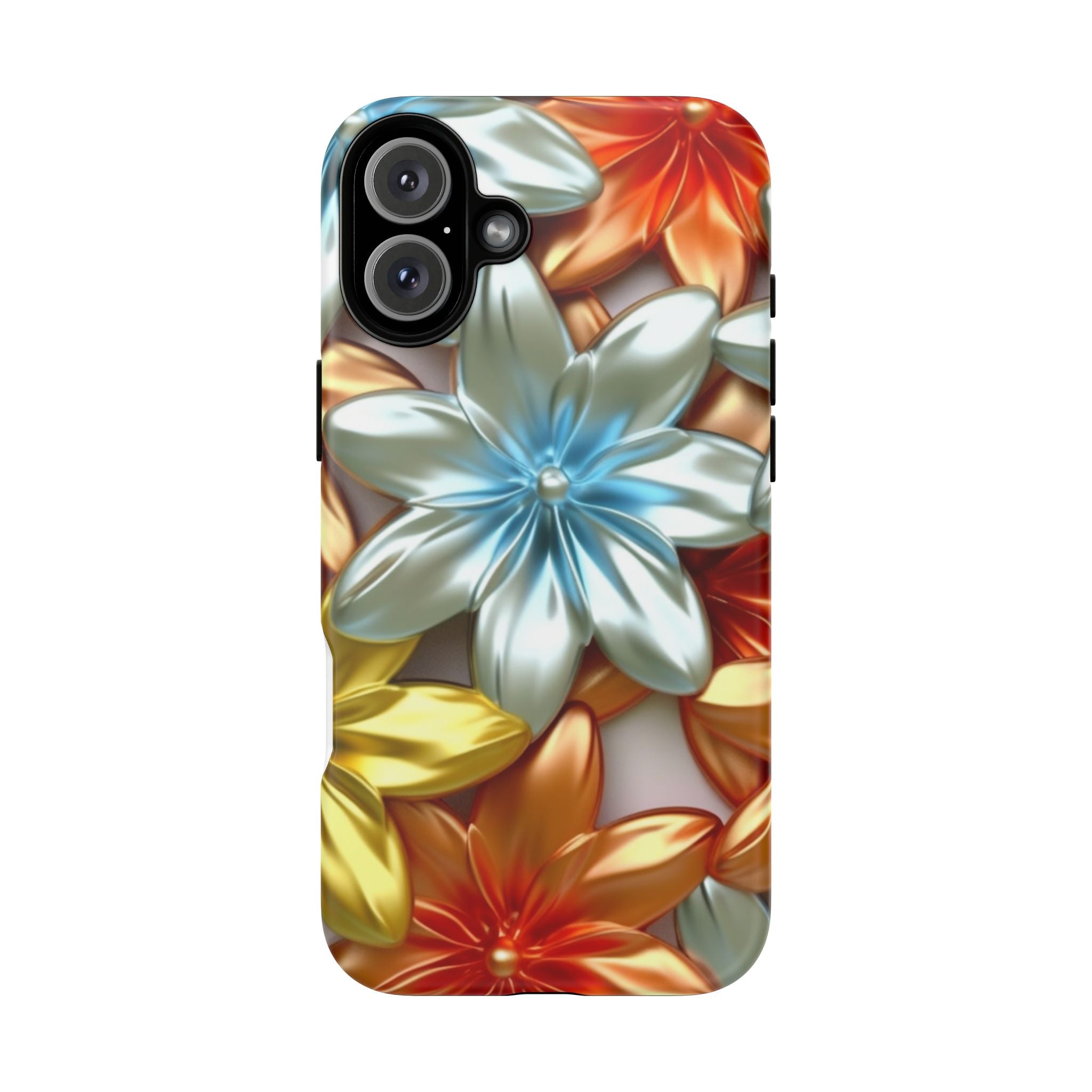 Metallic Flower Hexagon iPhone Case - Rugged