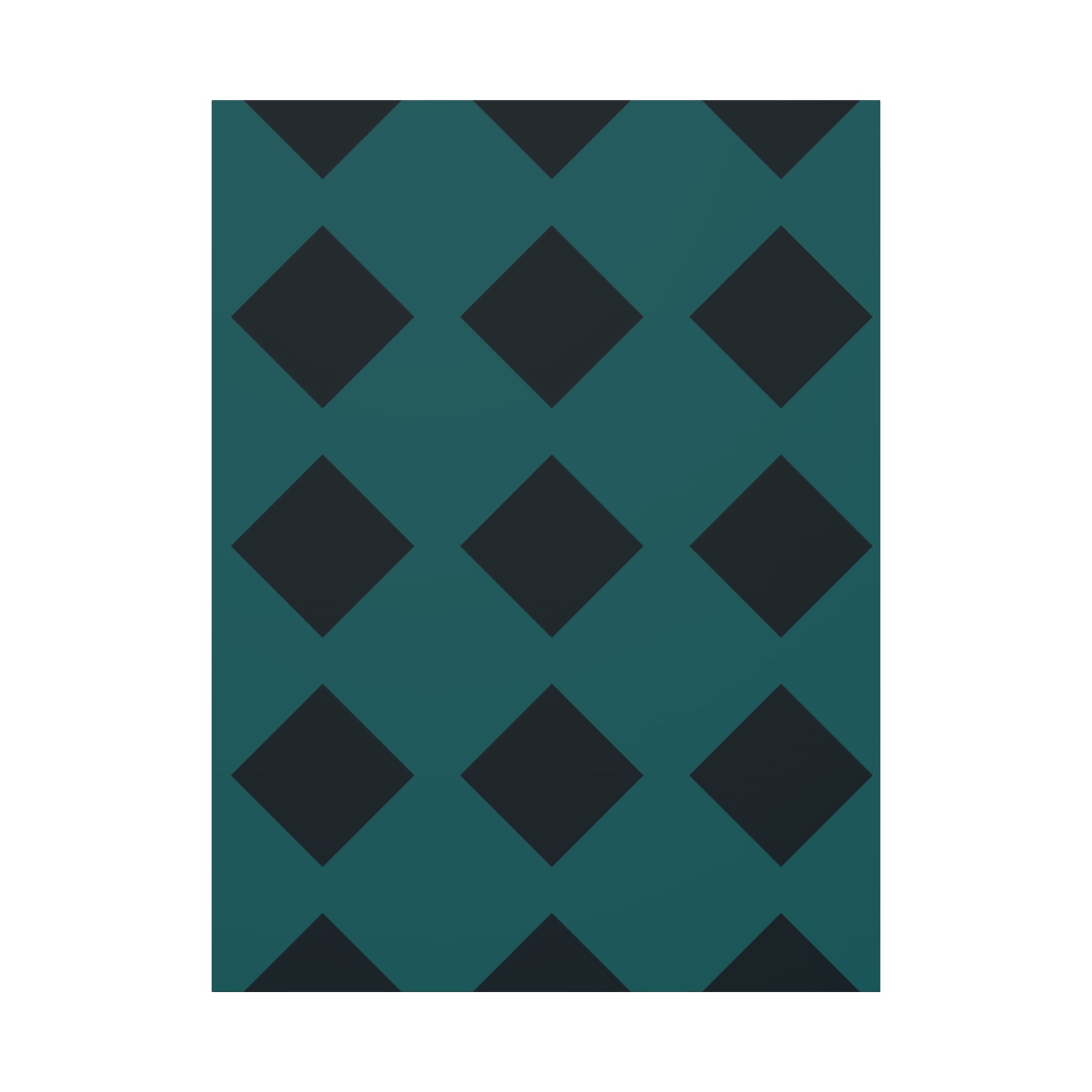 Teal Geometric Diamond Canvas Art