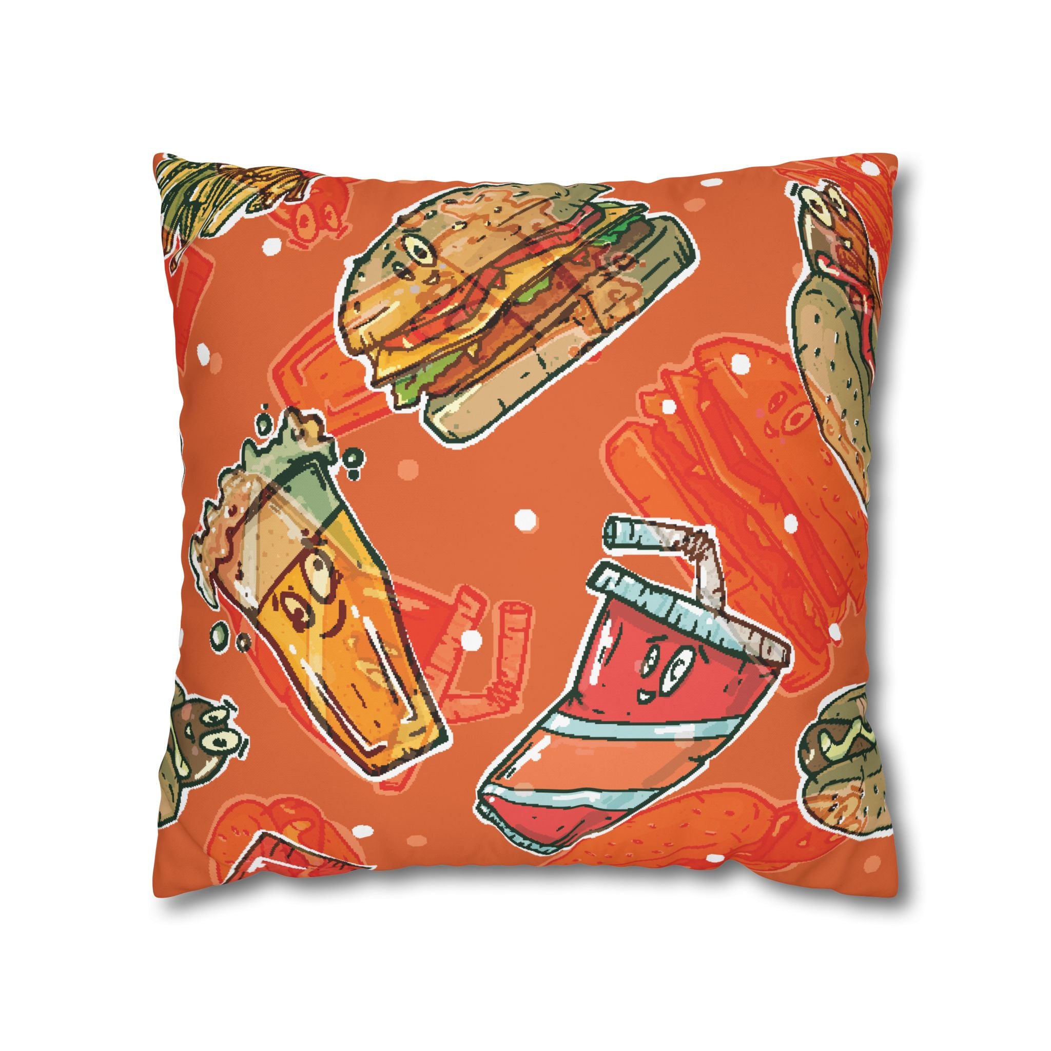 Happy Food Fast Food Pillowcase