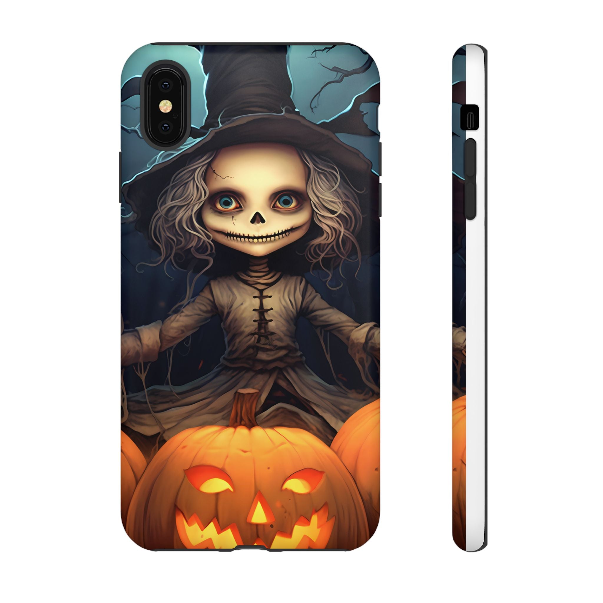 Spooky Skull Girl Halloween iPhone Case - Hexagon Stone