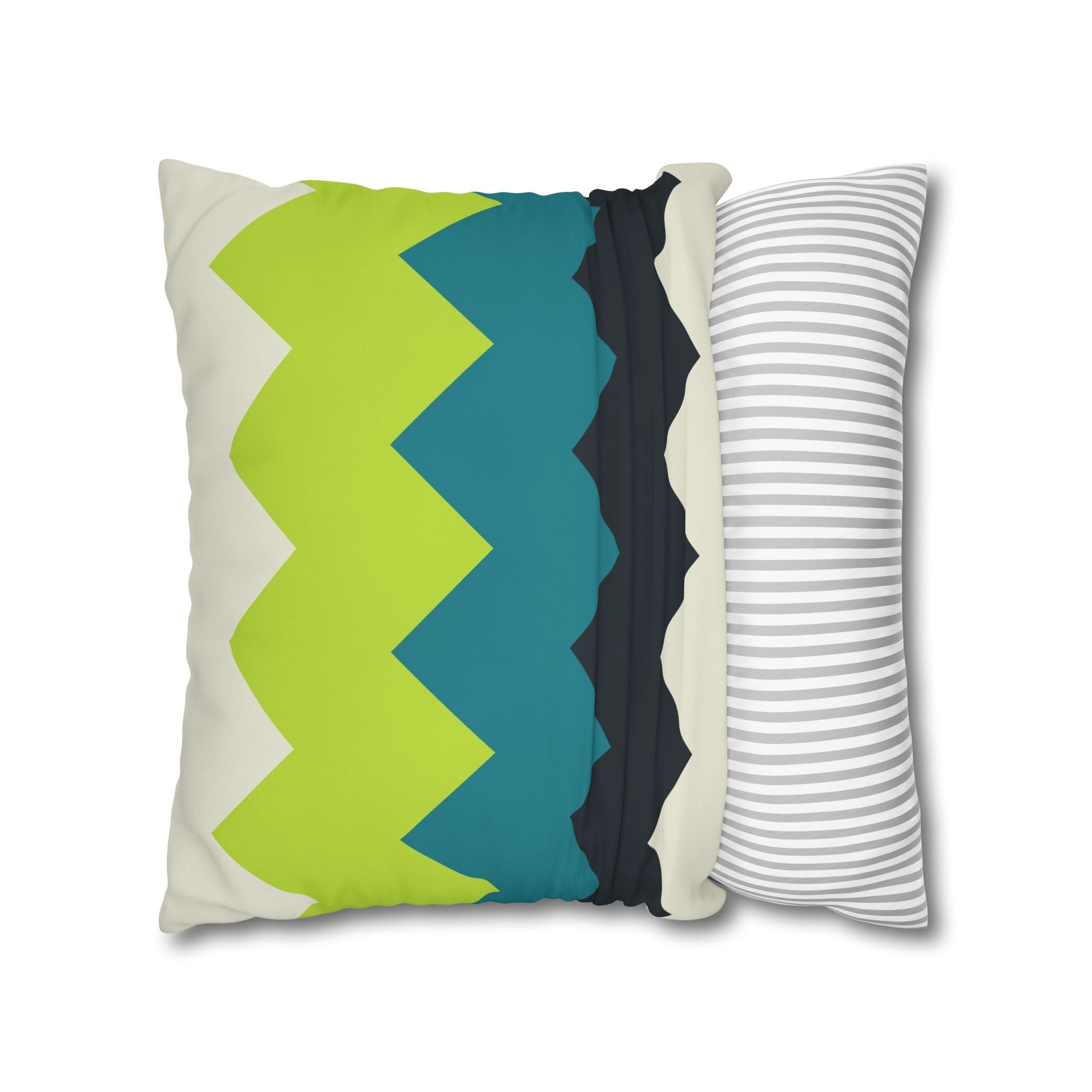 Chevron Stripe Pillowcase - Teal & Lime