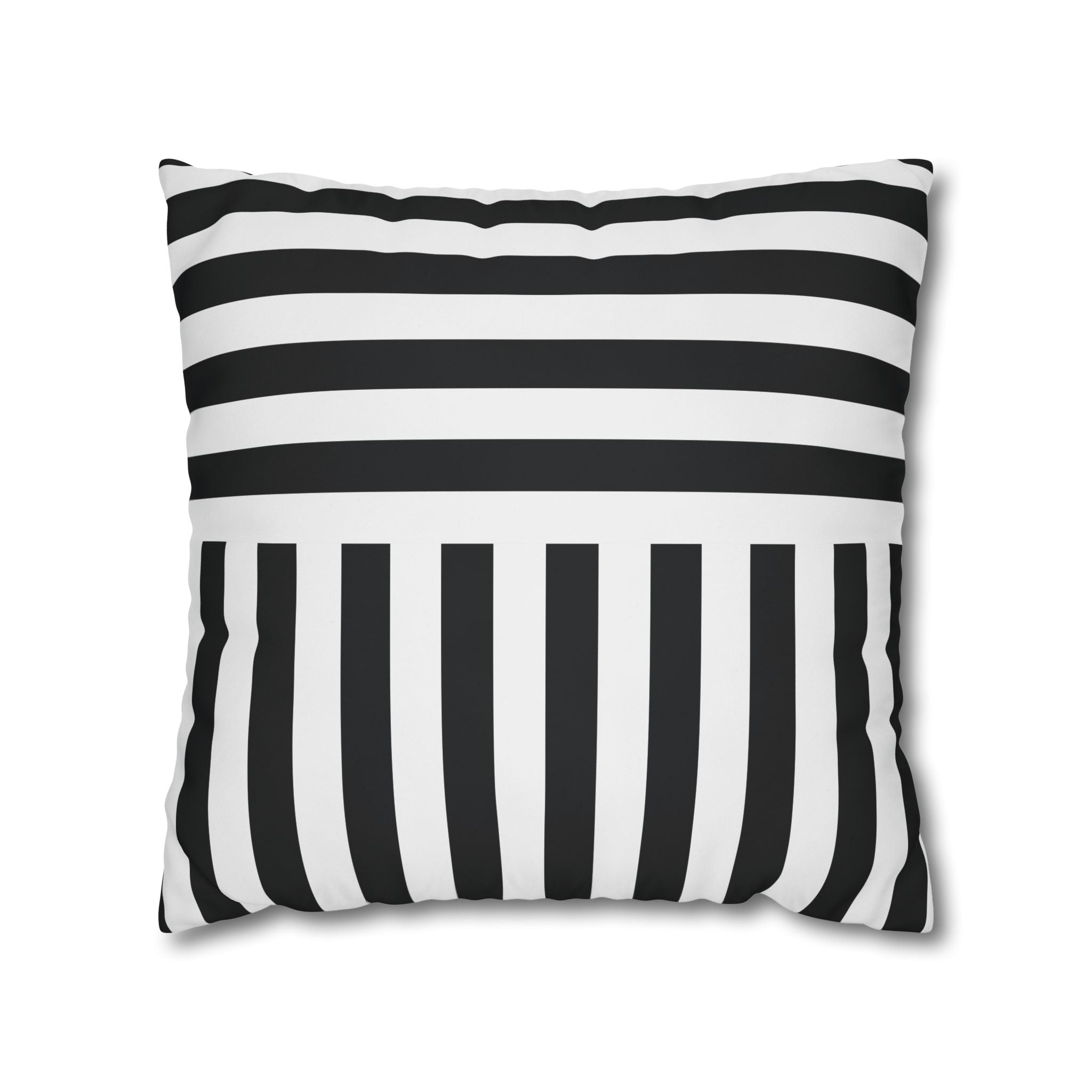 Geometric Black & White Stripe Pillowcase