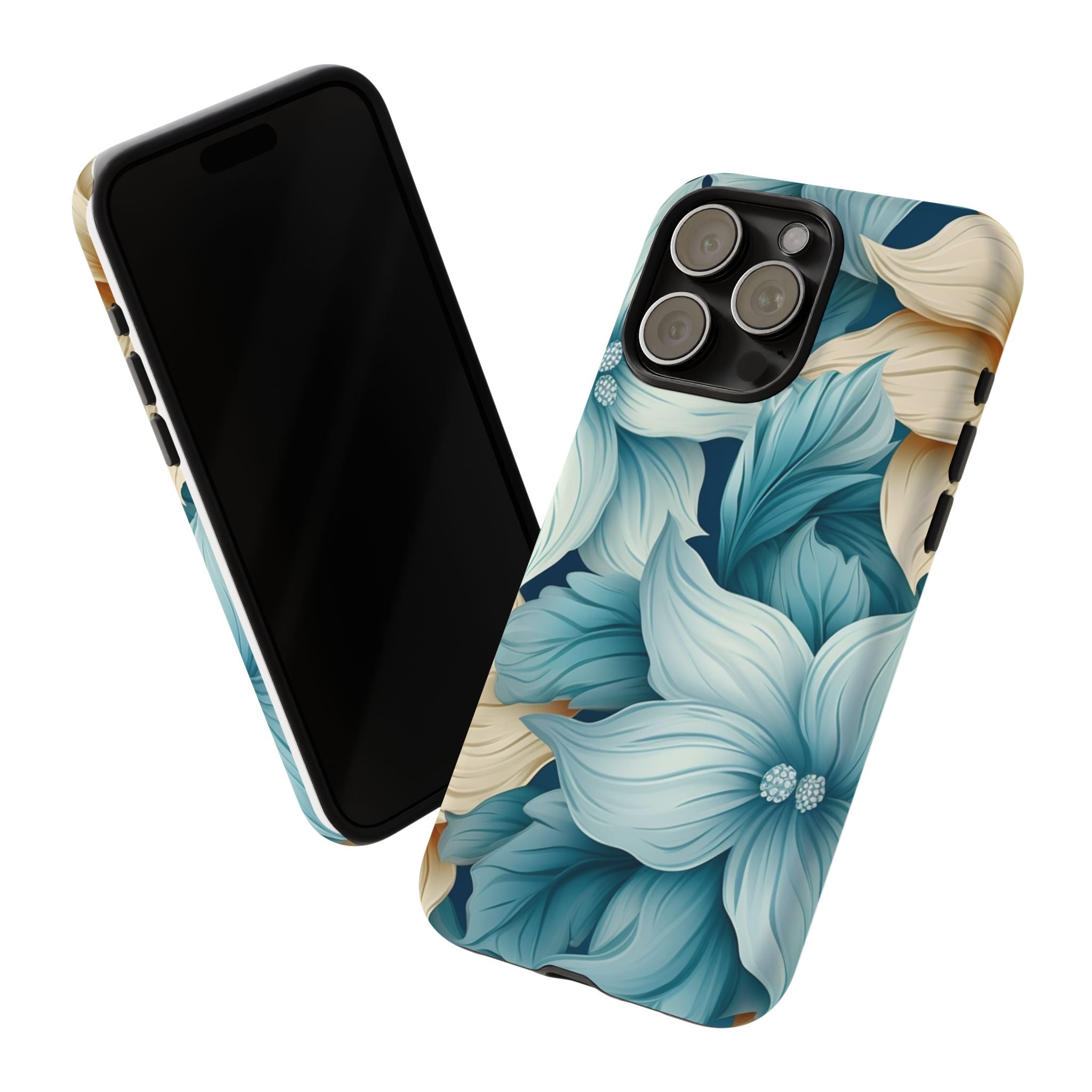 Teal Floral Hexagon iPhone Case - Rugged