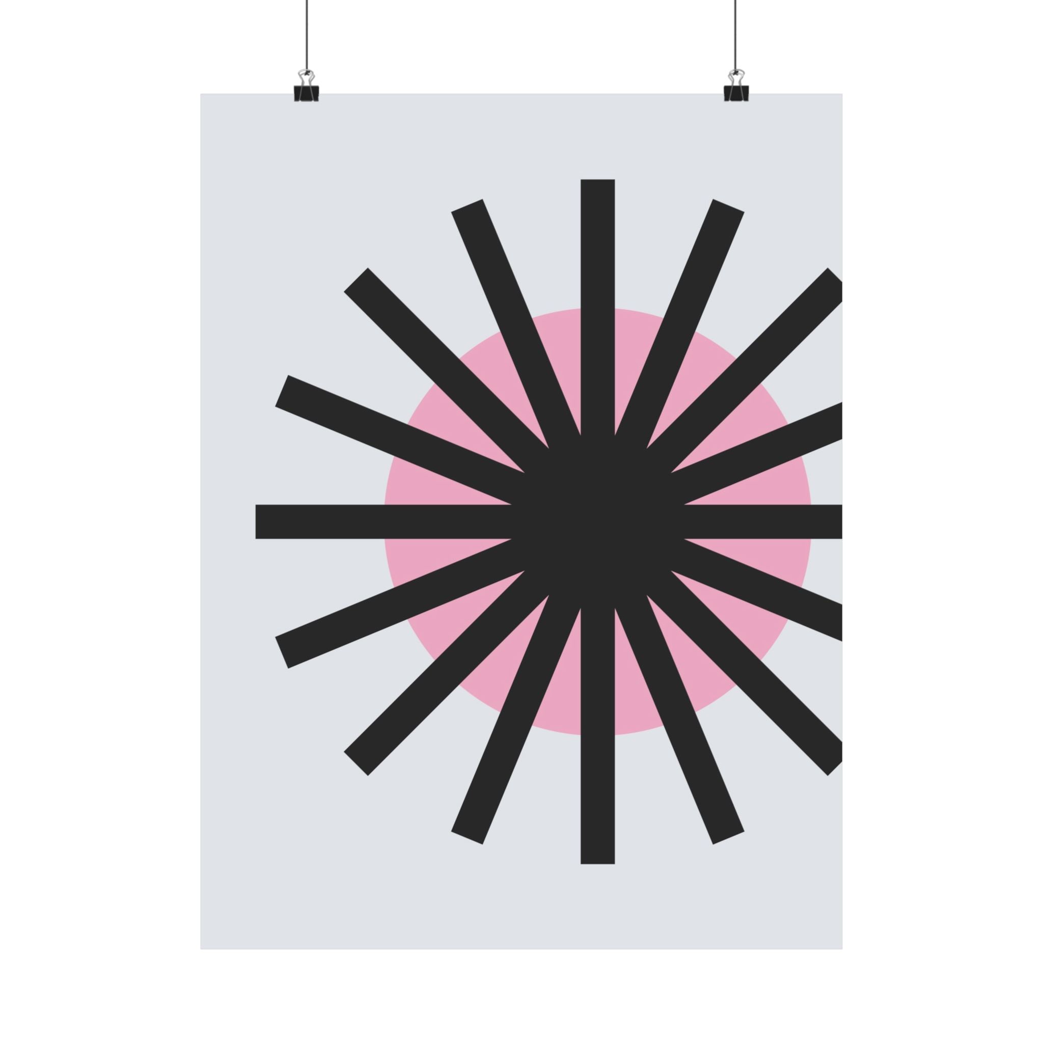 Mid-Century Sunburst Abstract Art Poster