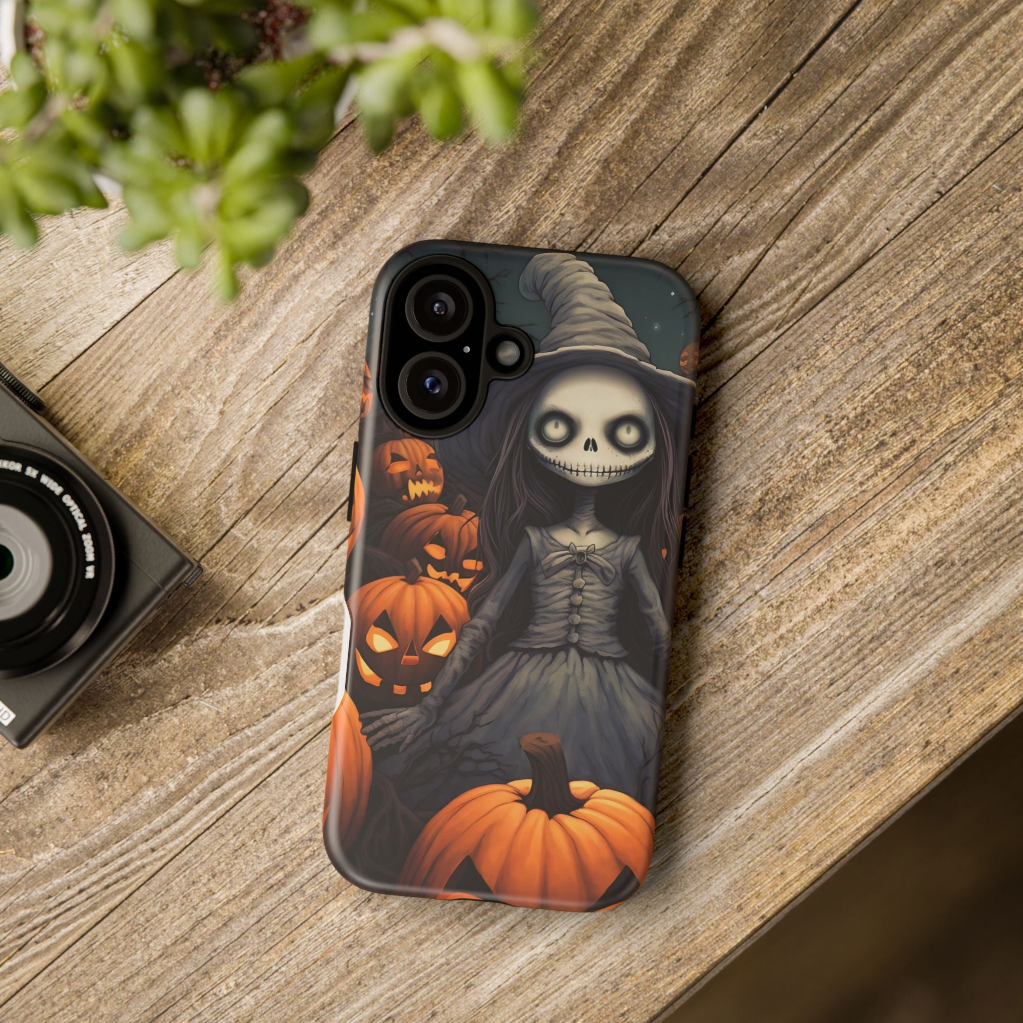 Spooky Witch Girl Hexagon Stone iPhone Case