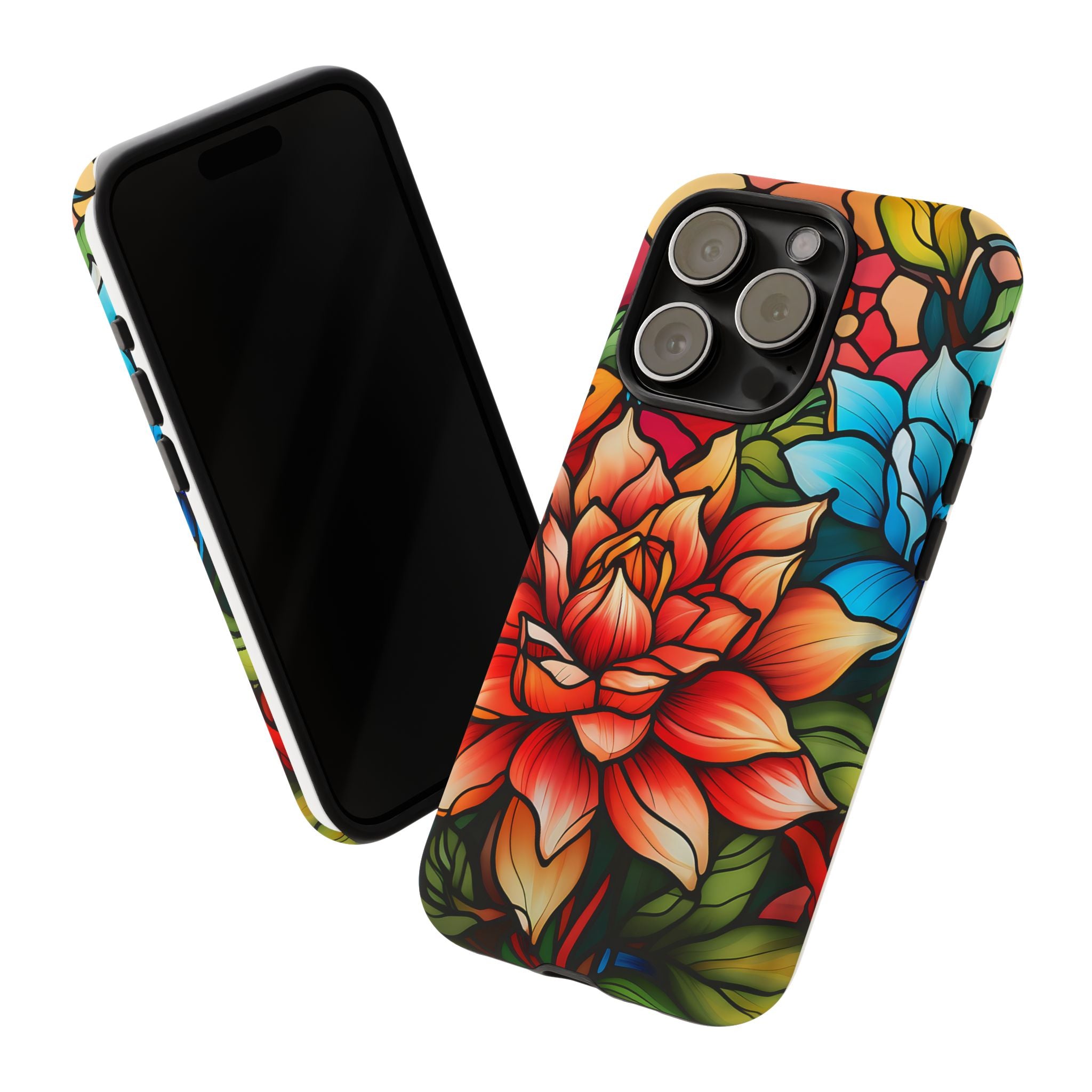 Stained Glass Floral iPhone Case - Hexagon Stone