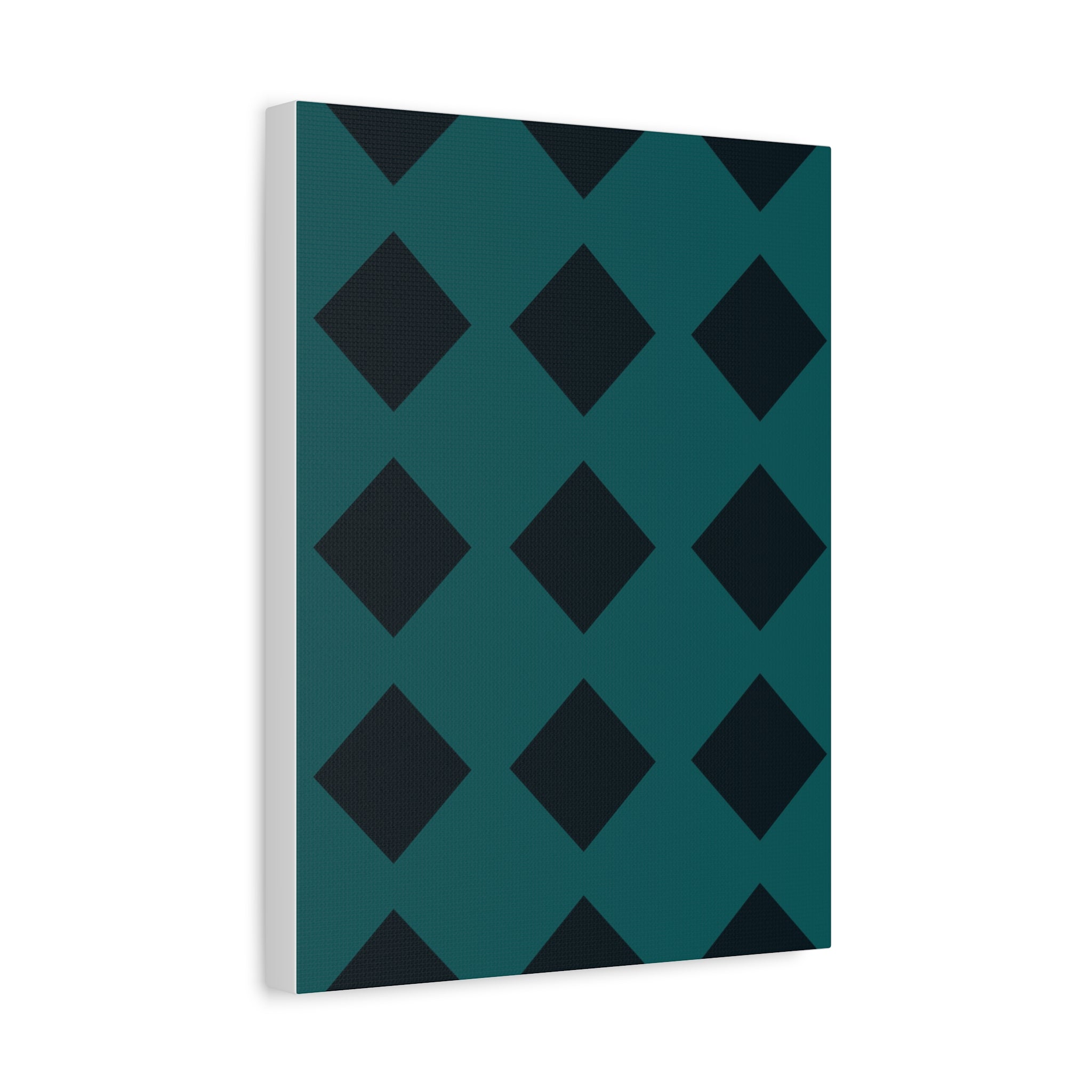 Teal Geometric Diamond Canvas Art