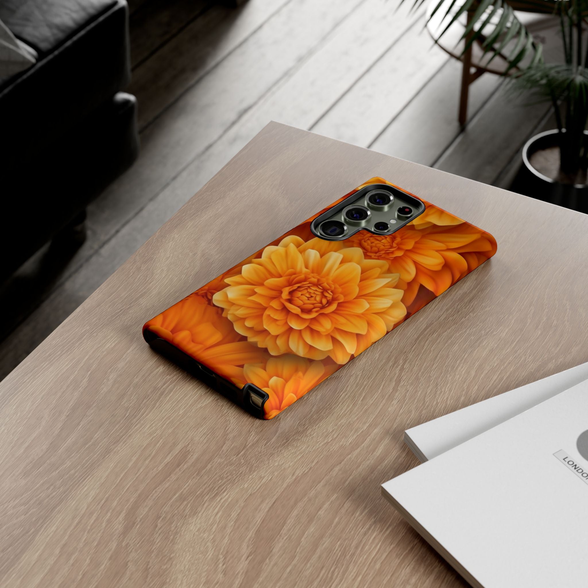 Orange Dahlia Bloom Samsung Case