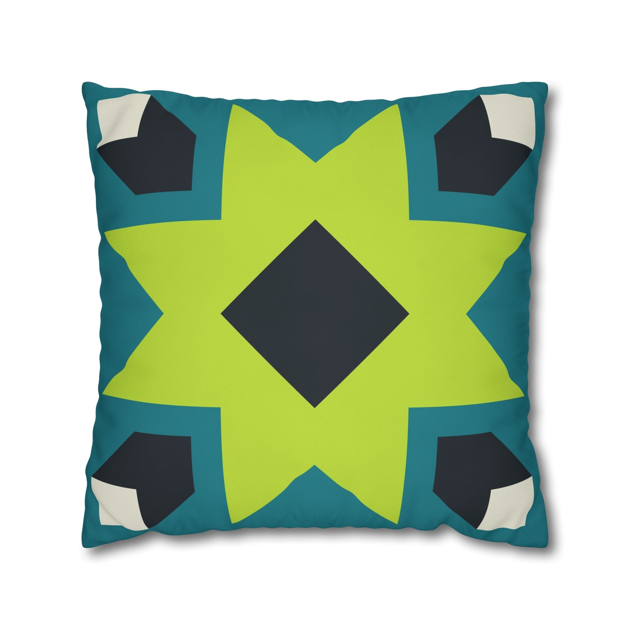 Geometric Teal Star Pillowcase