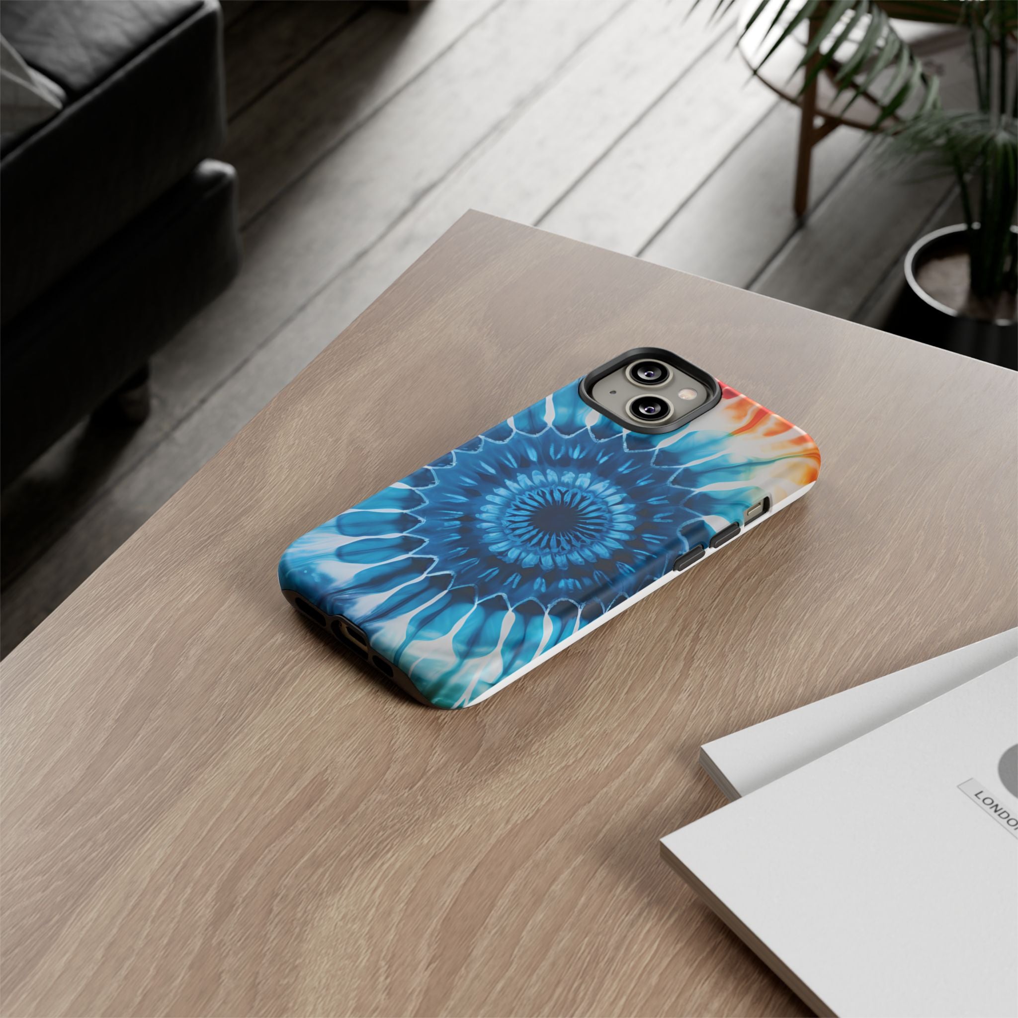 Cosmic Mandala Tie-Dye iPhone Case - Rugged Hexagon Stone