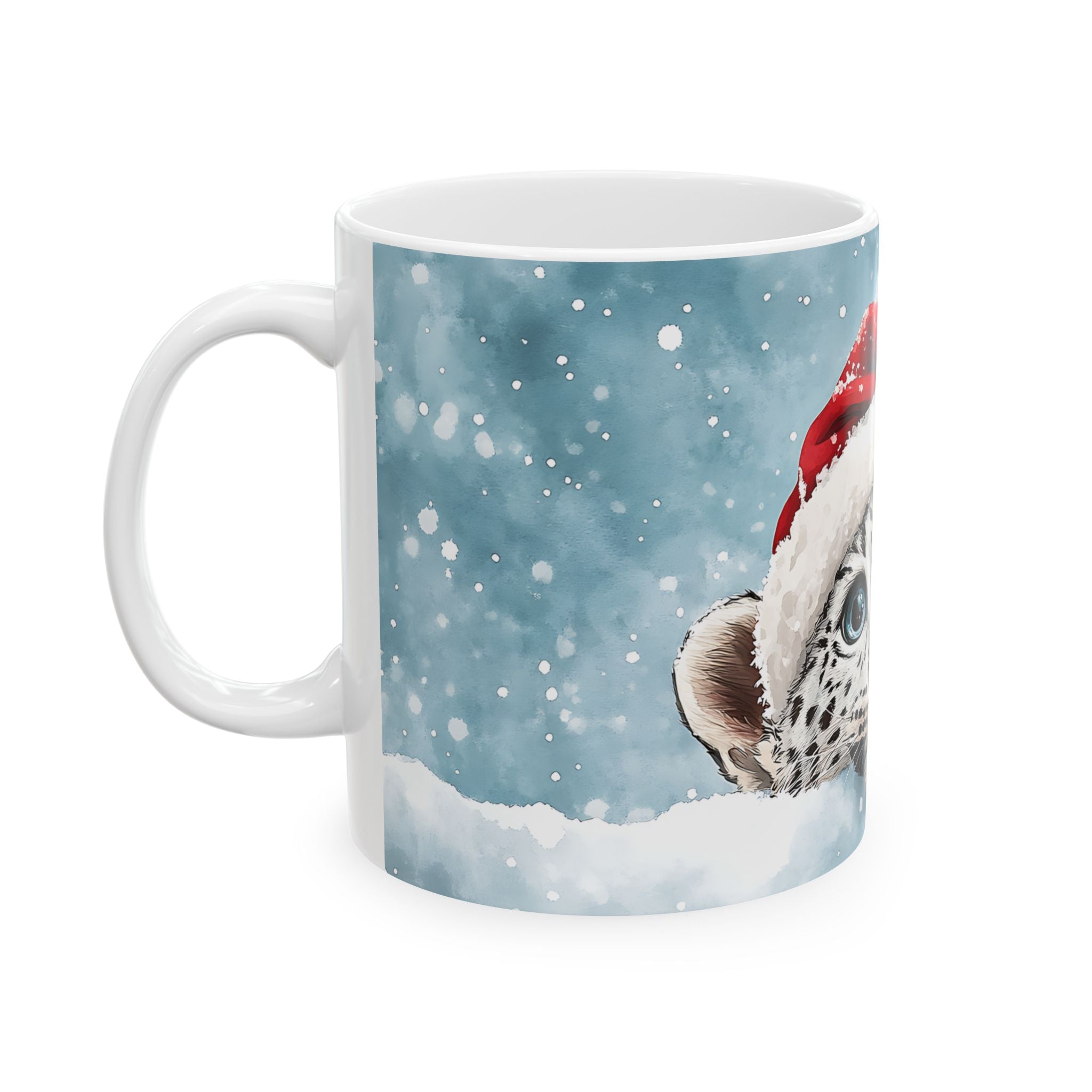 Snow Leopard Cub Christmas Mug