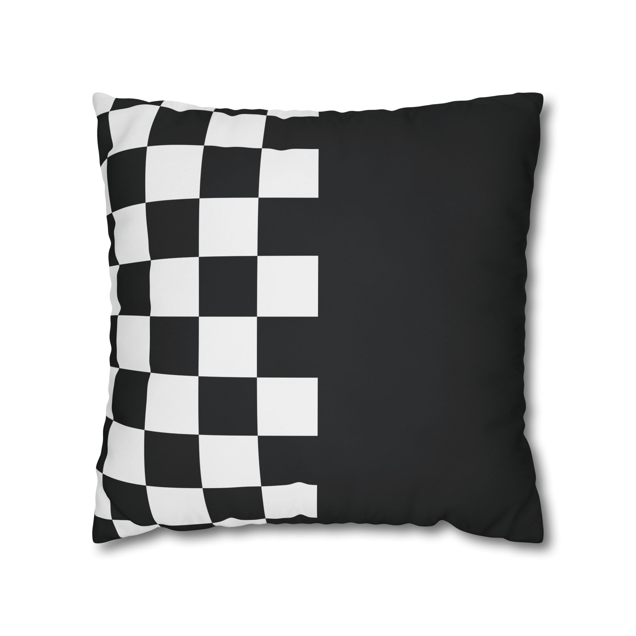 Abstract Checkered Pillowcase - Black & White