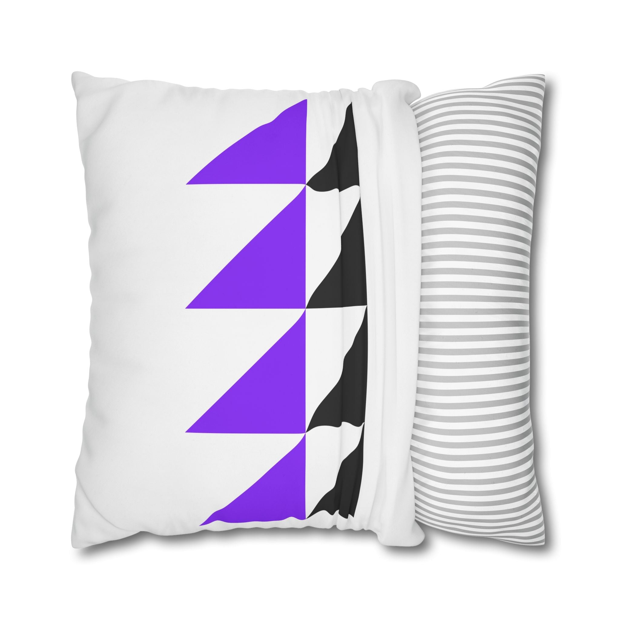 Geometric Triangle Pillowcase - Purple & Black