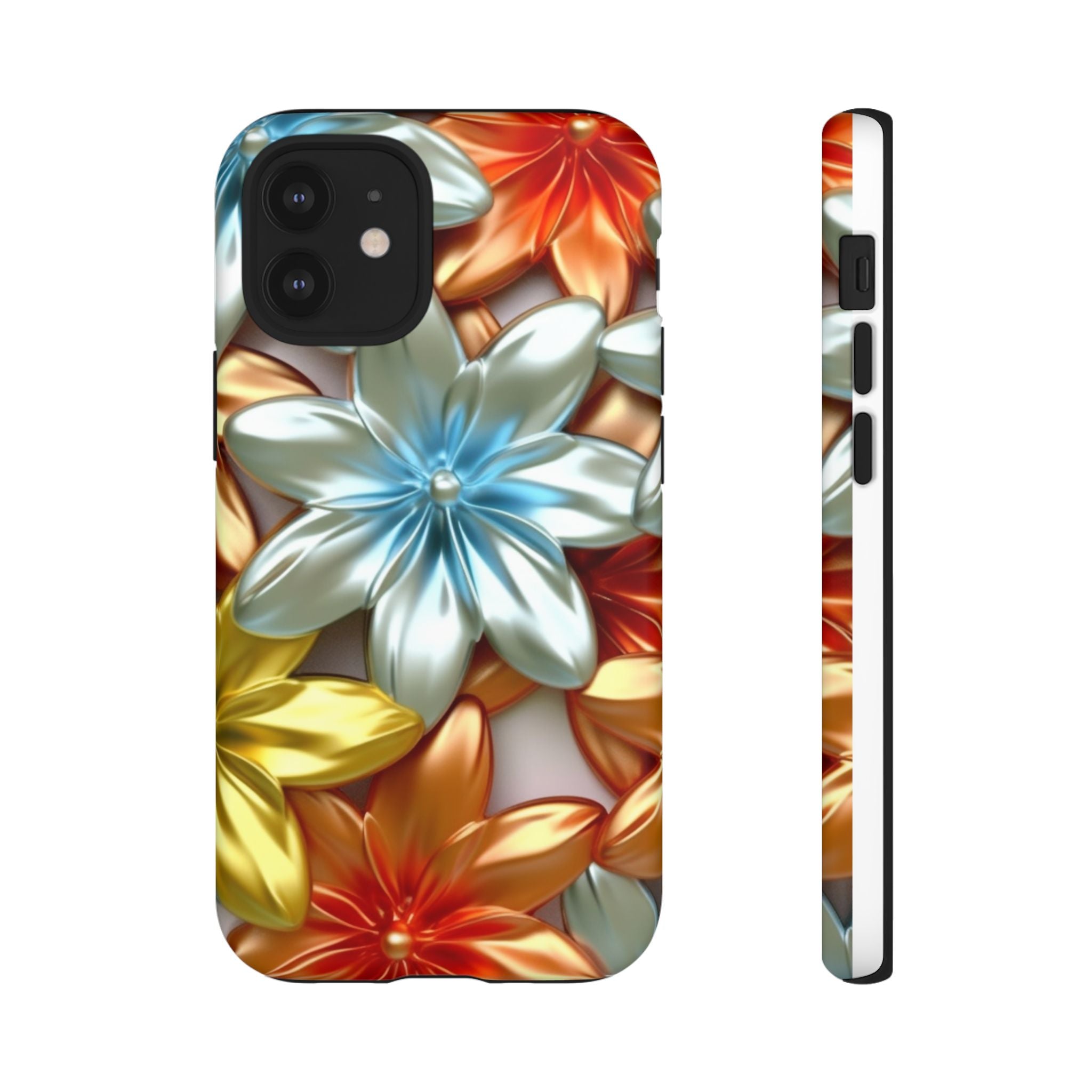 Metallic Flower Hexagon iPhone Case - Rugged