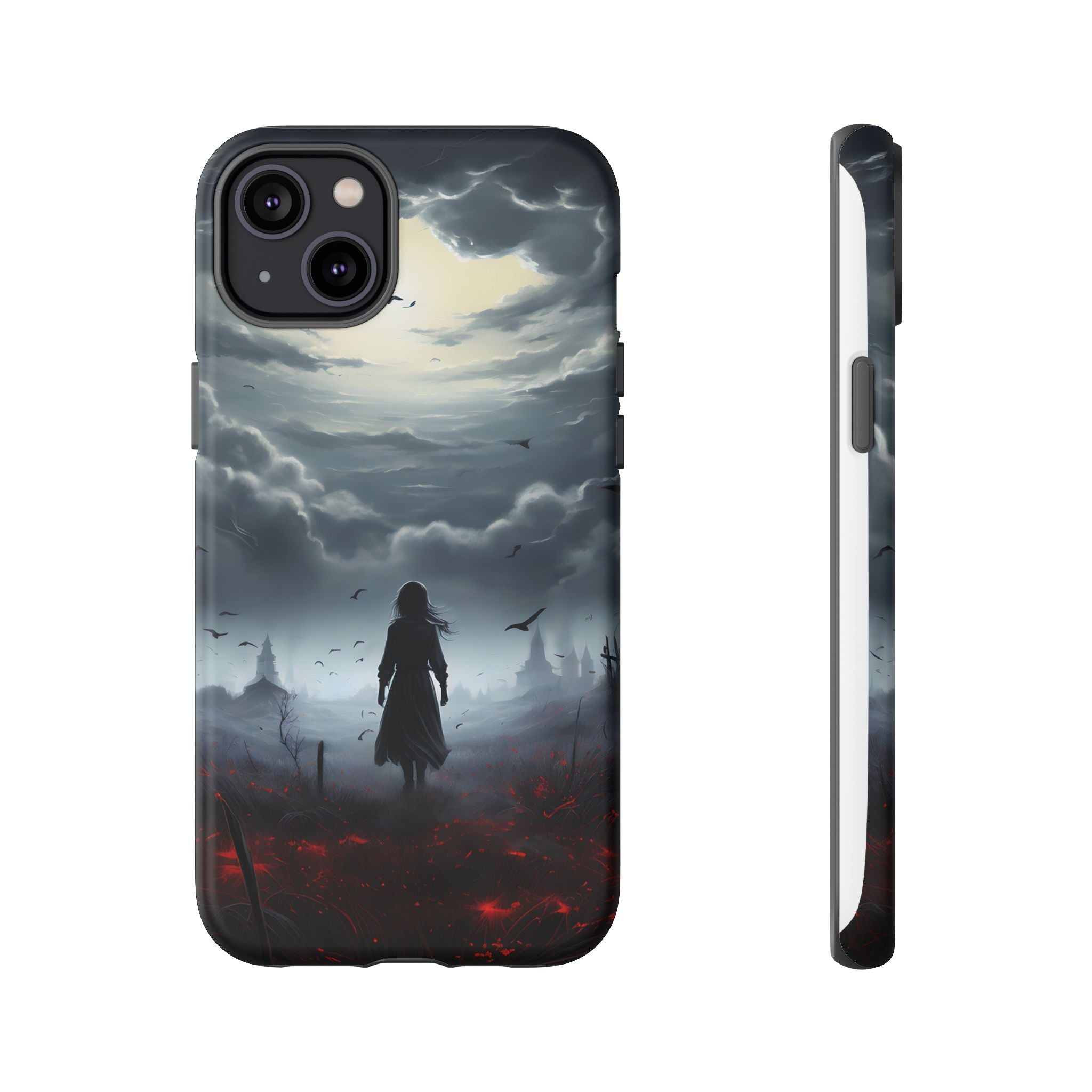 Stormy Silhouette Hexagon Stone iPhone Case