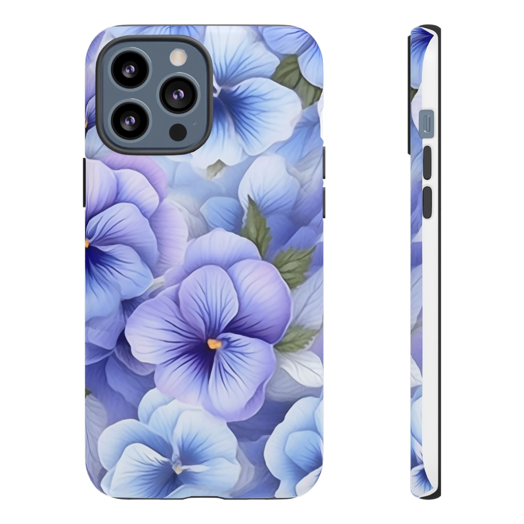 Dreamy Pansy Blue iPhone Case - Hexagon Stone