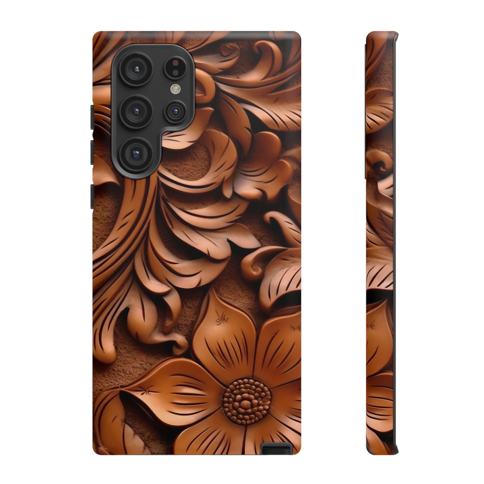 Baroque Floral Wood Samsung Case