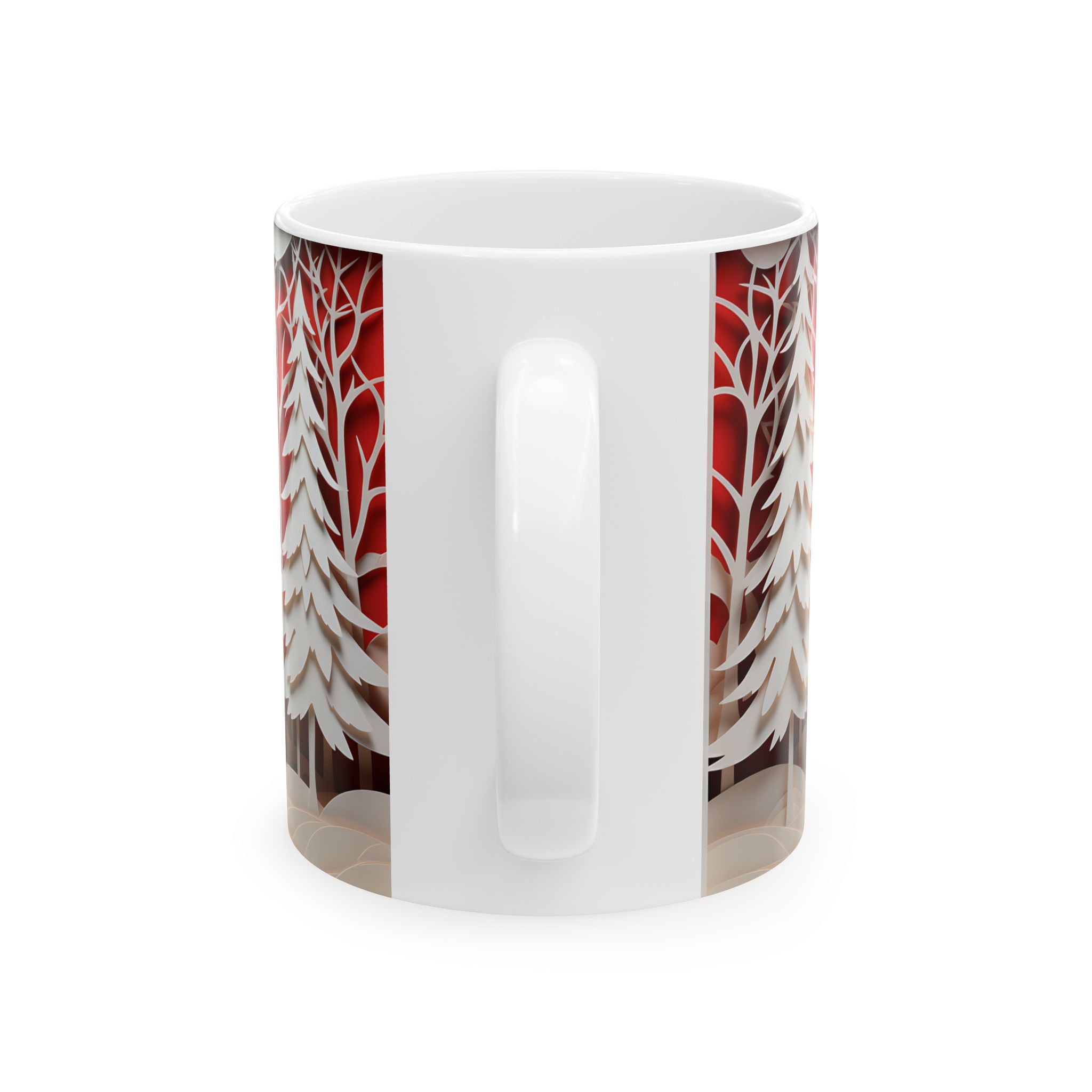 Winter Forest Deer Papercut Mug