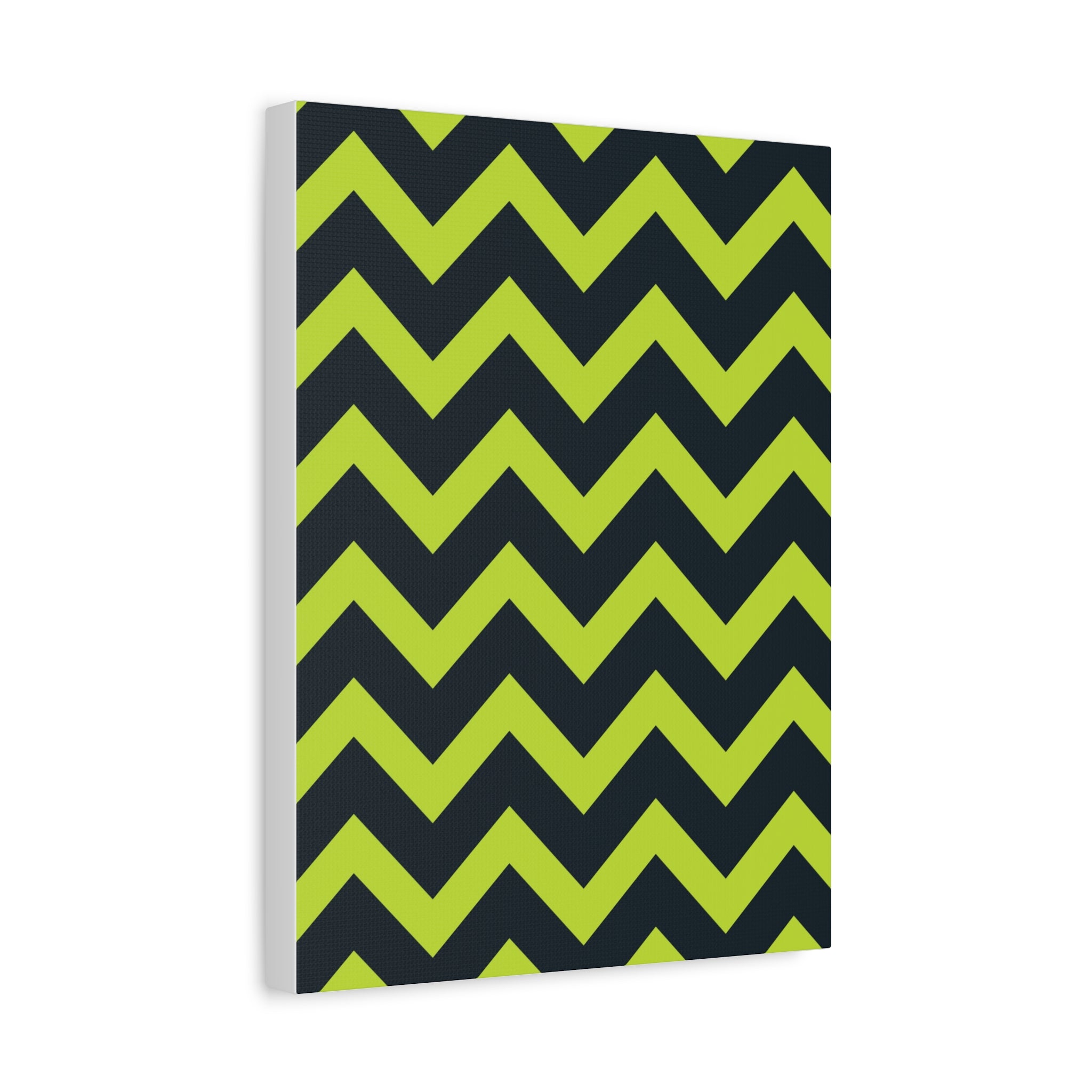 Lime & Forest Green Zigzag Canvas Art