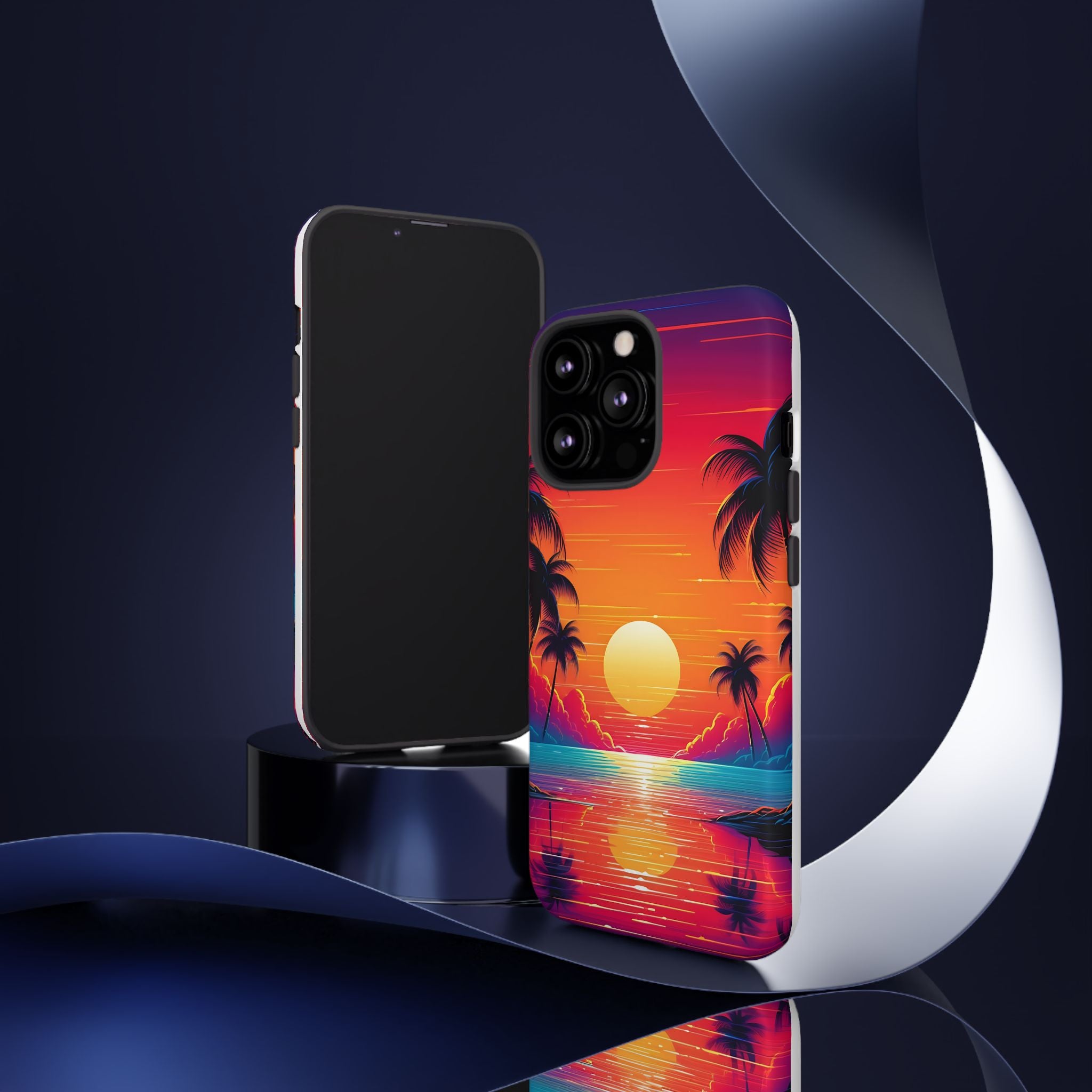 Sunset Palm Beach iPhone Case - Hexagon Stone