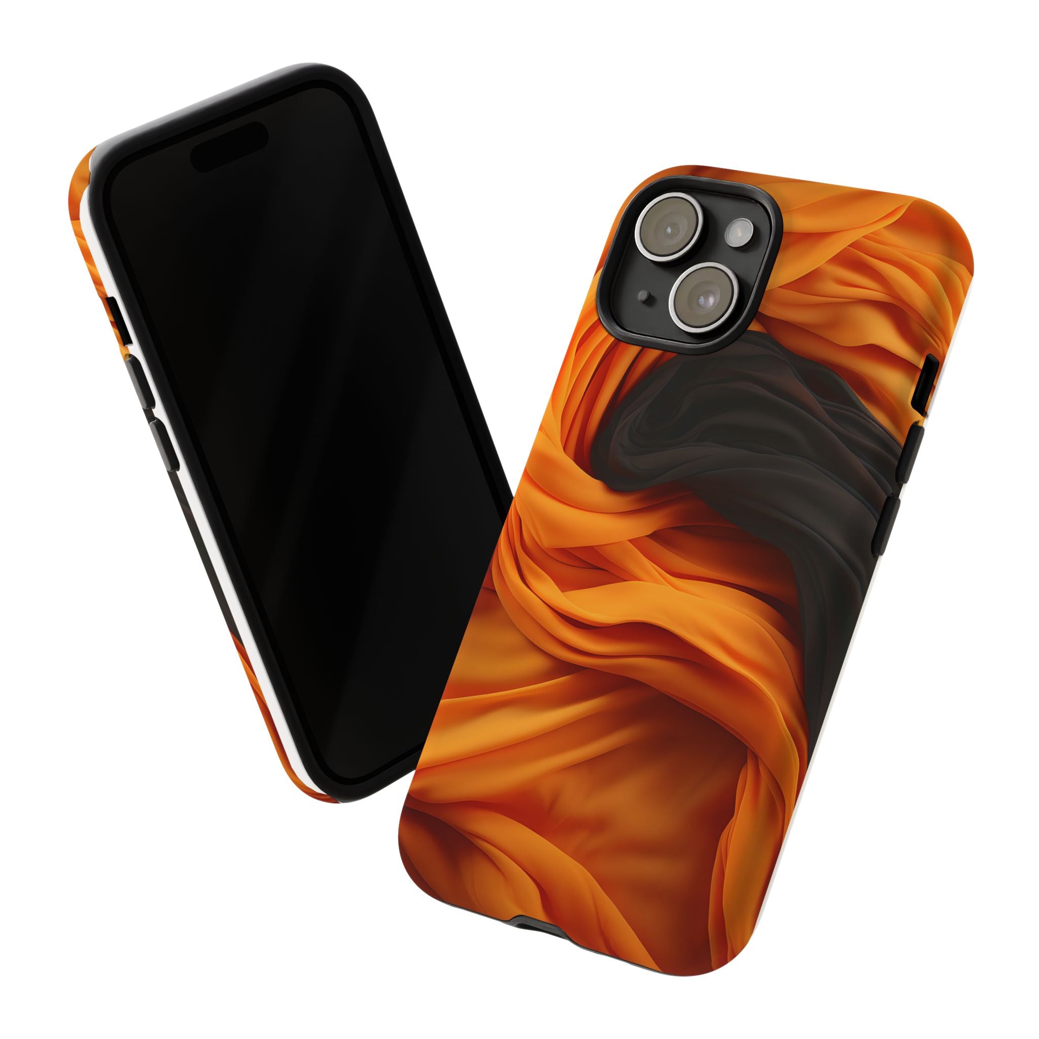 Abstract Orange & Gray Hexagon Stone iPhone Case