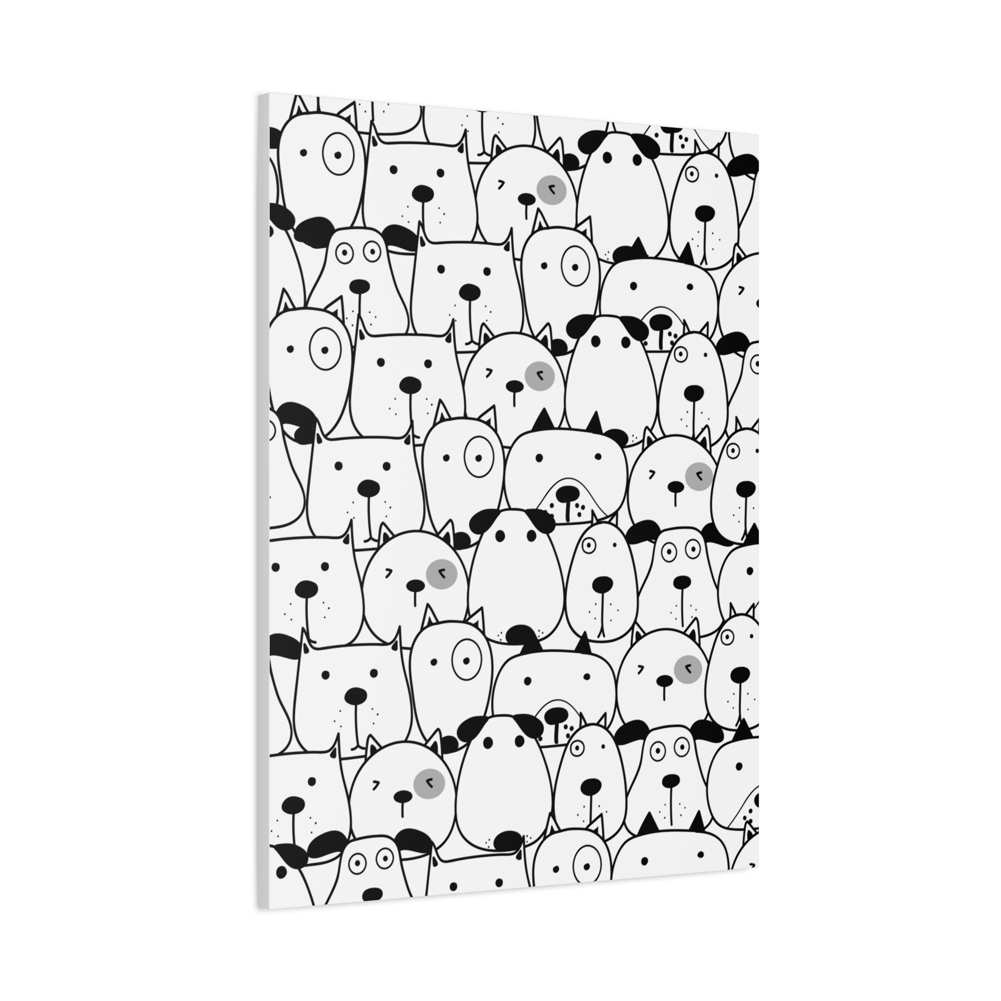 Adorable Puppy Faces Matte Canvas Art