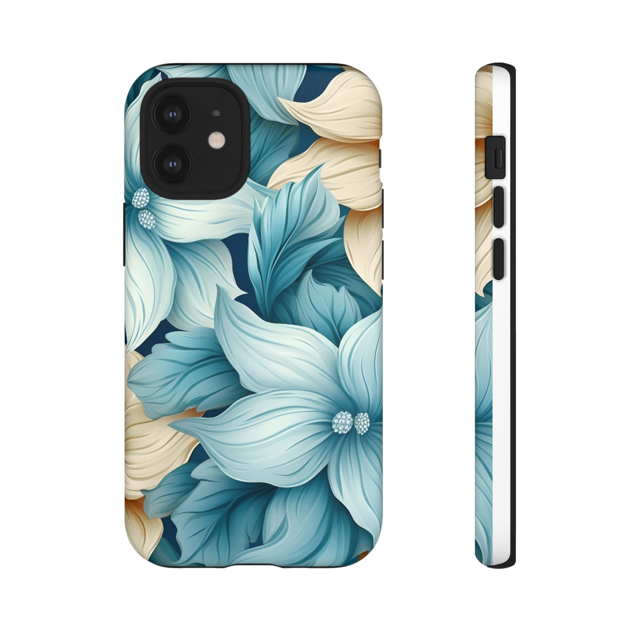 Teal Floral Hexagon iPhone Case - Rugged