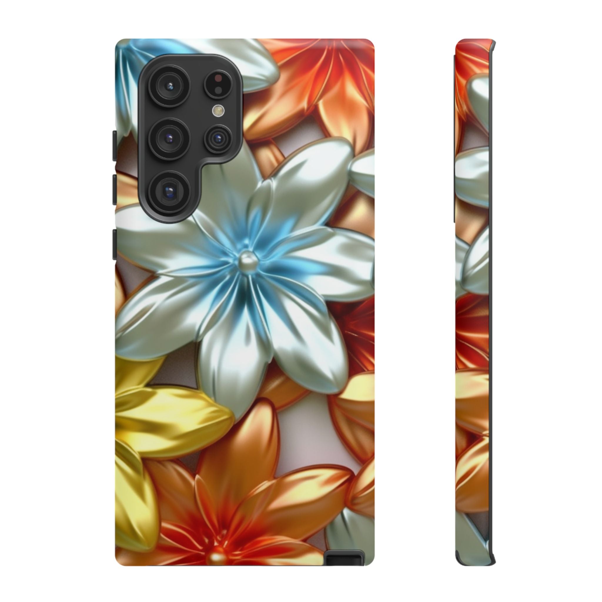 Metallic Flower Samsung Case - Stylish & Modern