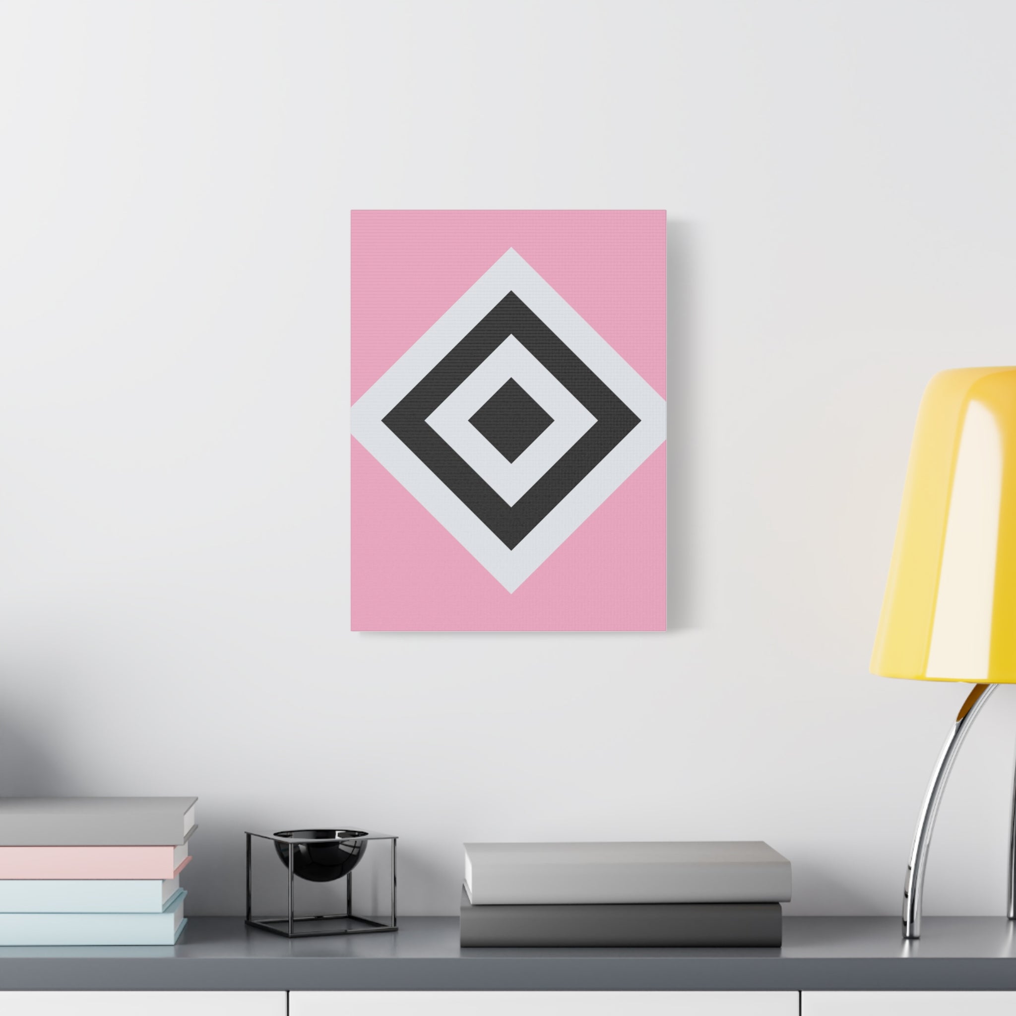 Geometric Diamond Art - Pink Matte Canvas