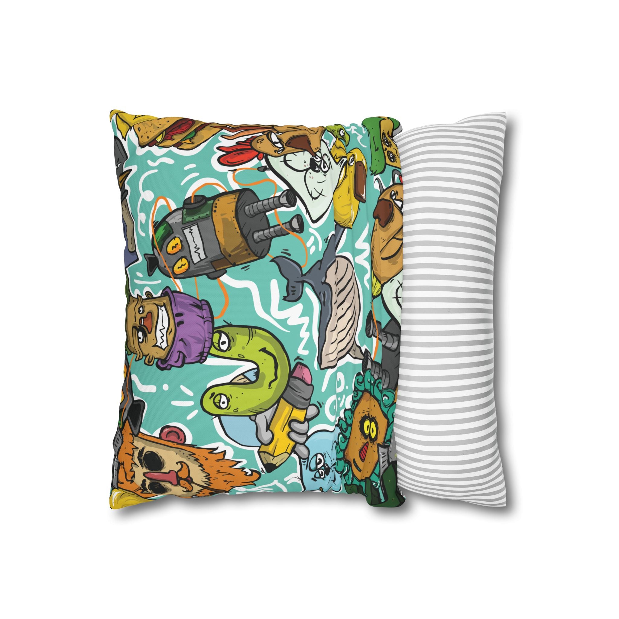 Whimsical Chaos Cartoon Pillowcase