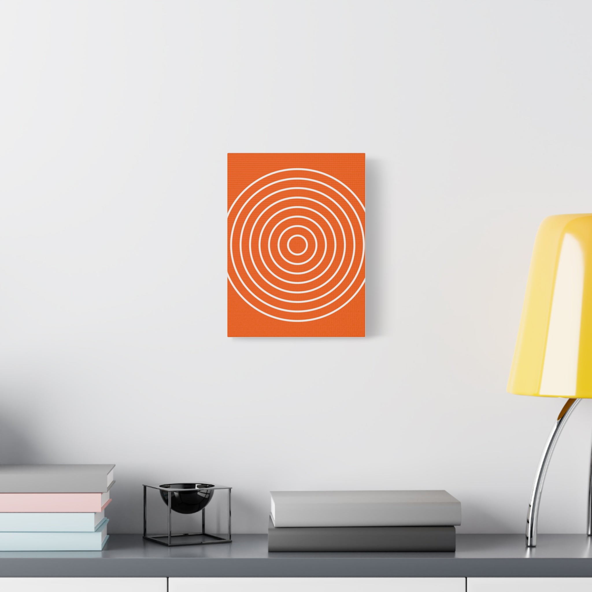 Orange Abstract Circles Matte Canvas Art