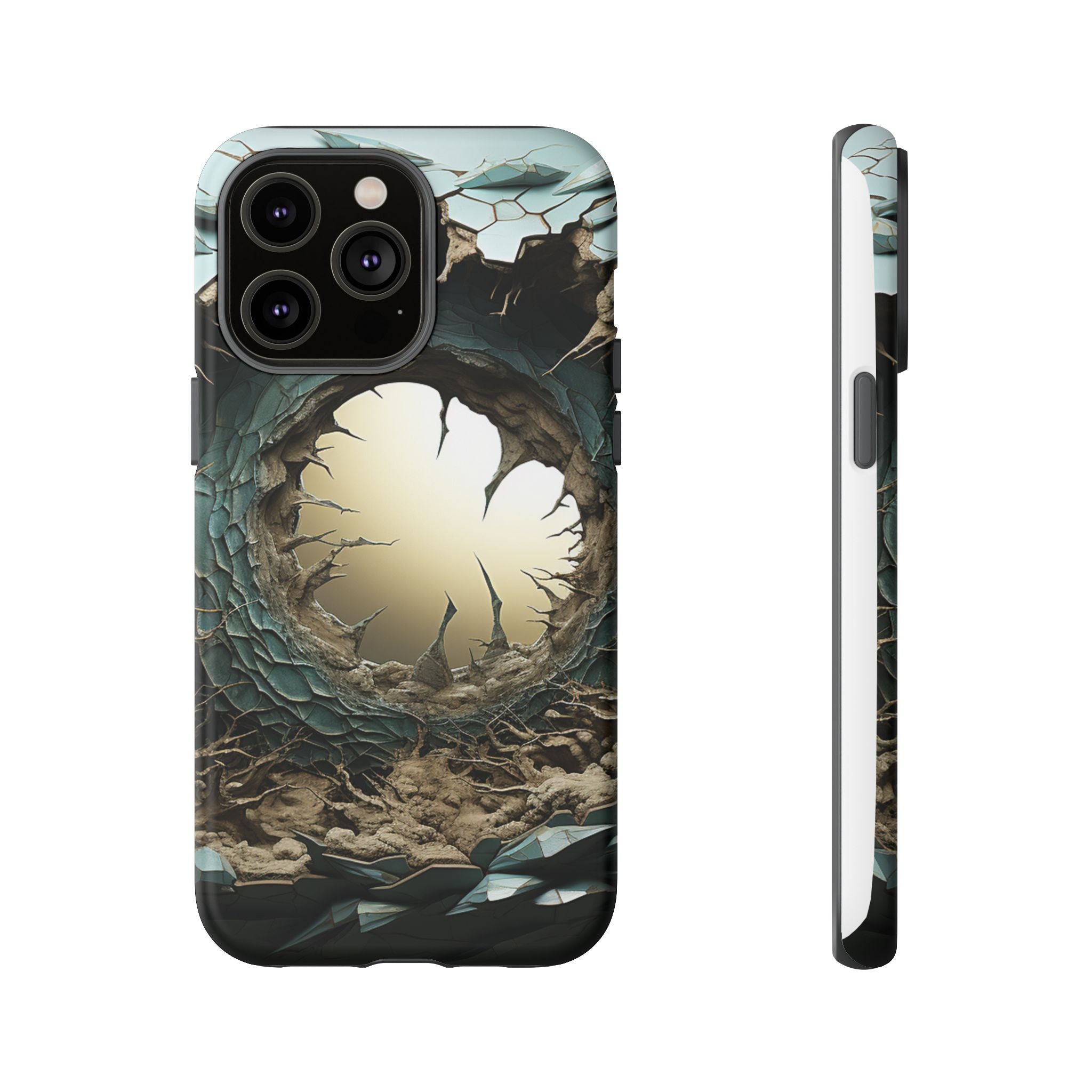 Surreal Alien Landscape Hexagon Stone iPhone Case