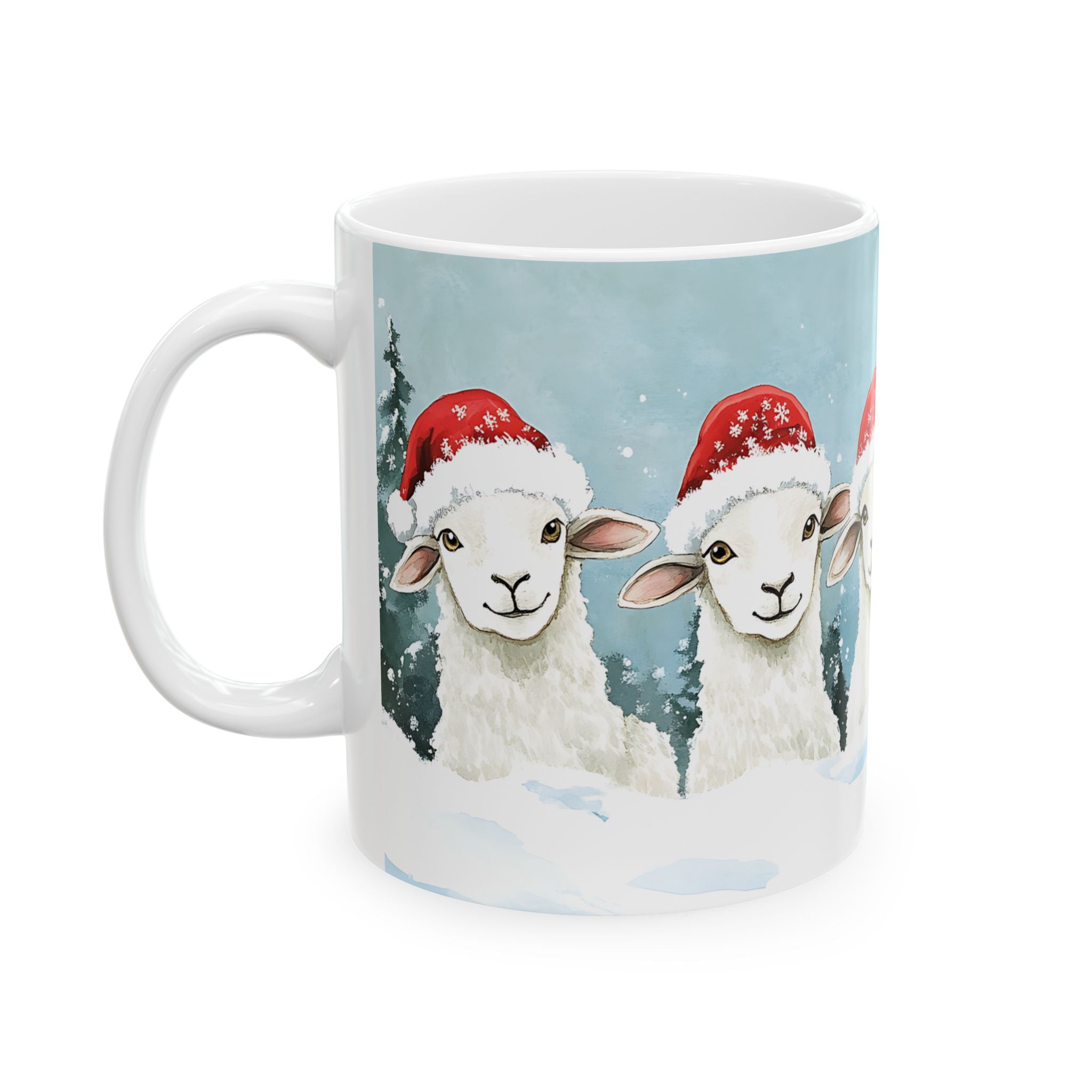 5 Santa Lambs Christmas Mug