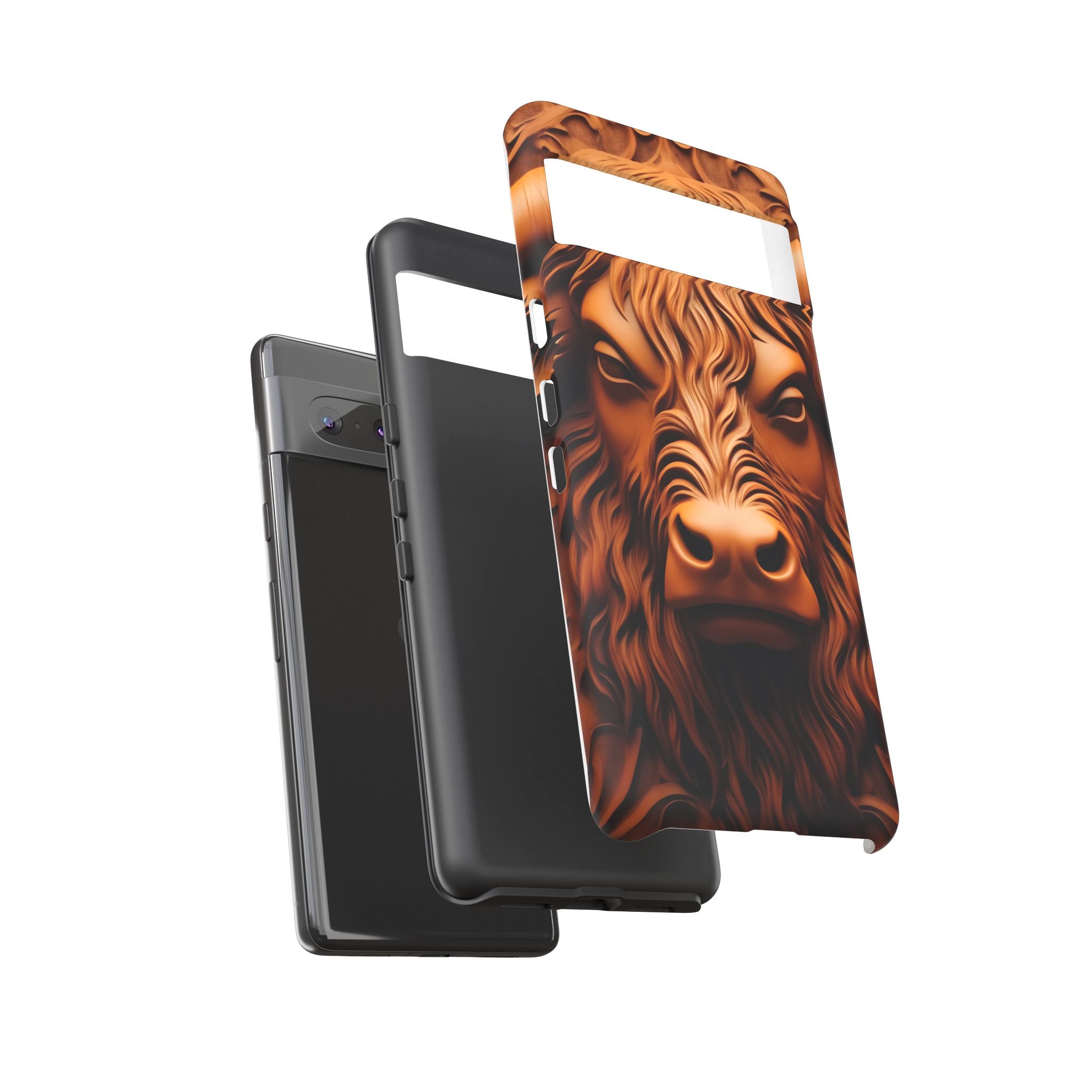 Intricate Bull Wood Carving Google Pixel Case (All Models)