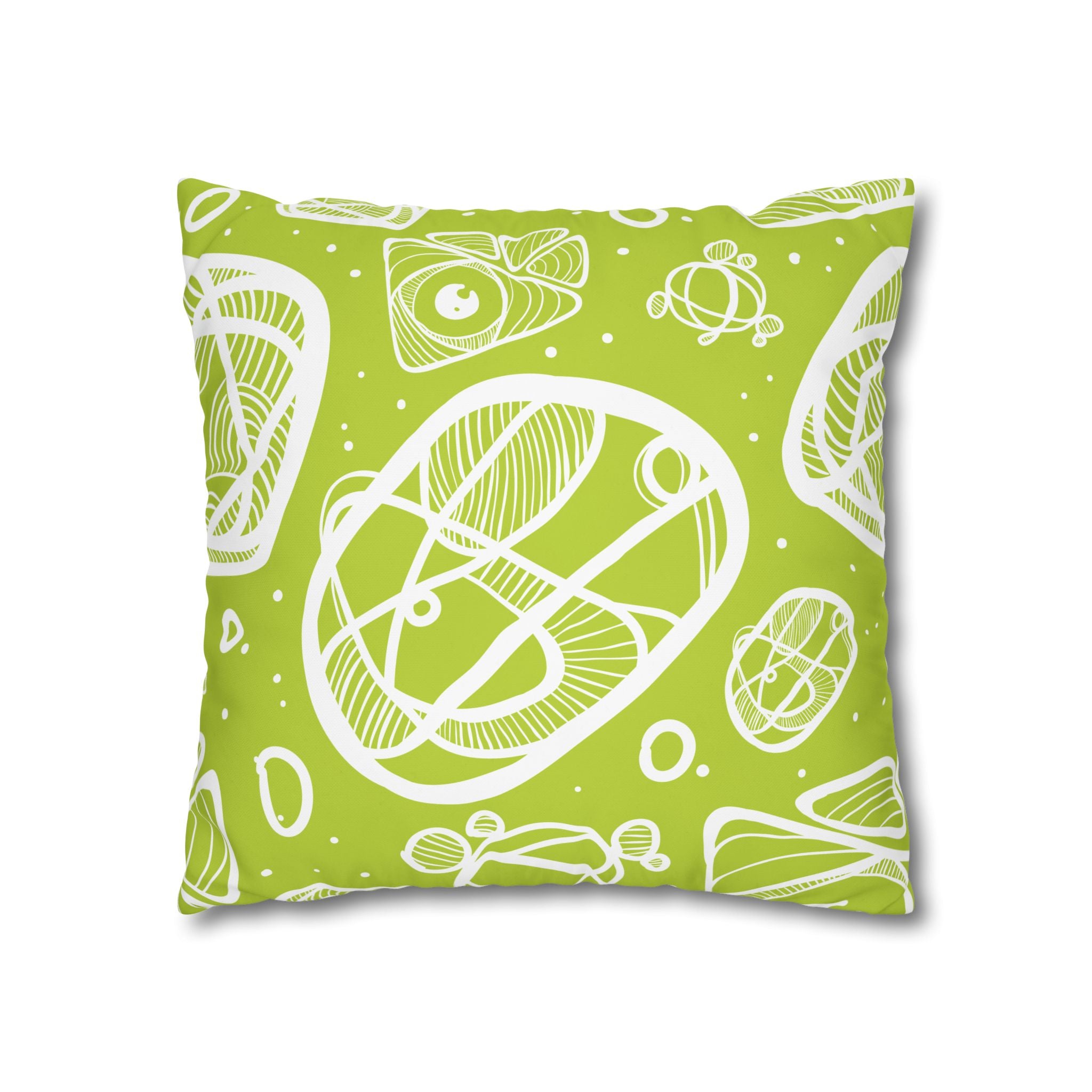 Lime Green Abstract Art Pillowcase