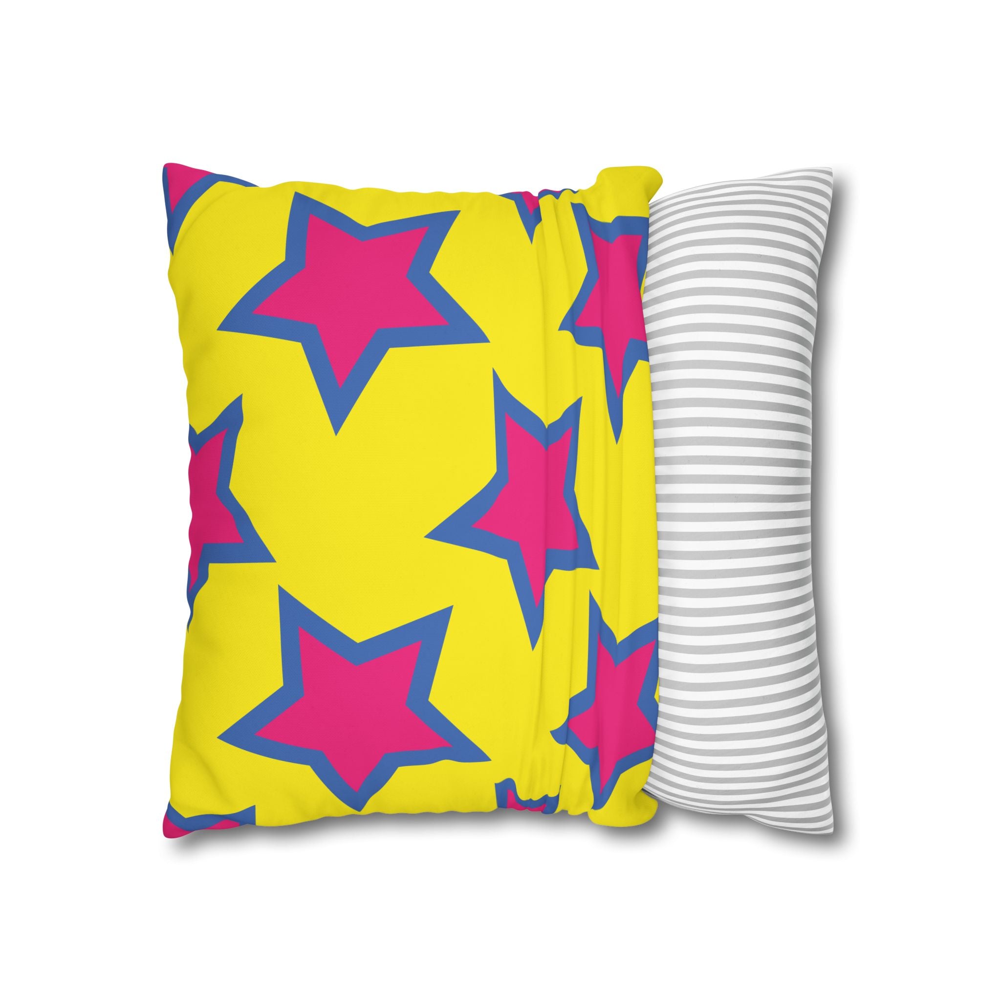 Pink & Purple Star Pillowcase - Yellow